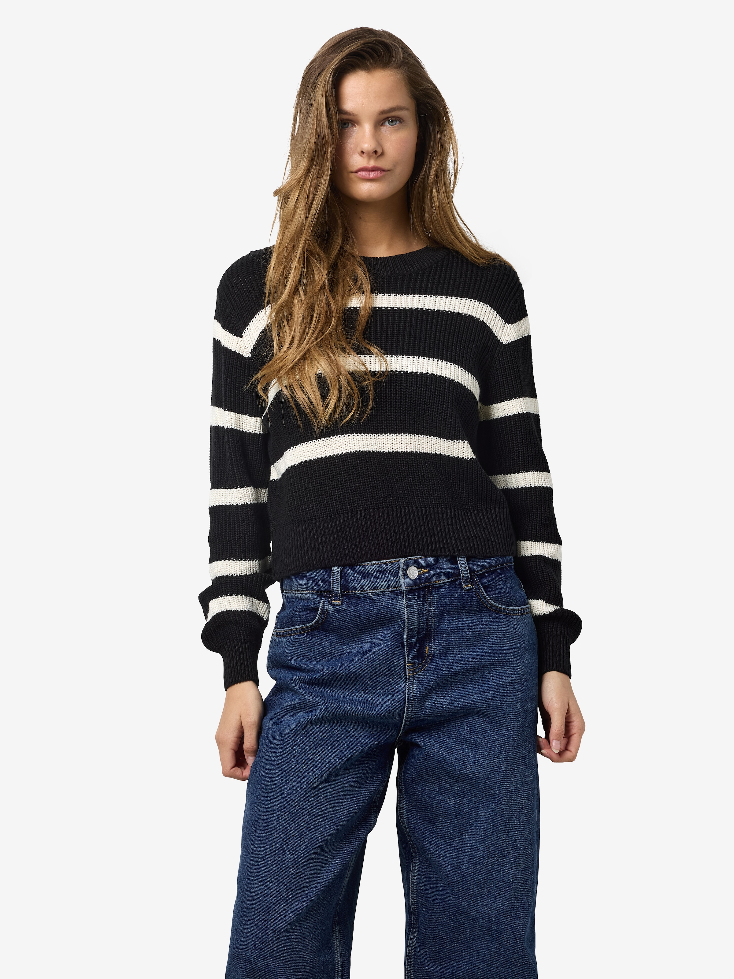 Noisy may Strickpullover "NMMAYSA L/S STRIPE O-NECK KNIT NOOS" günstig online kaufen