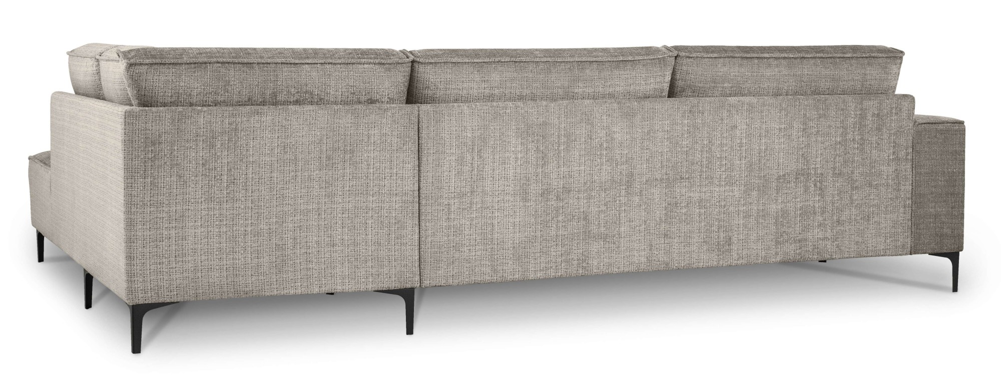 Places of Style Ecksofa »Polsterecke Oland, Struktur, Flachgewebe, Luxus-Microfaser, Boucle«, L-Form, 289 cm, Wellenunterfederung, Skandi-Design, Metallfüße