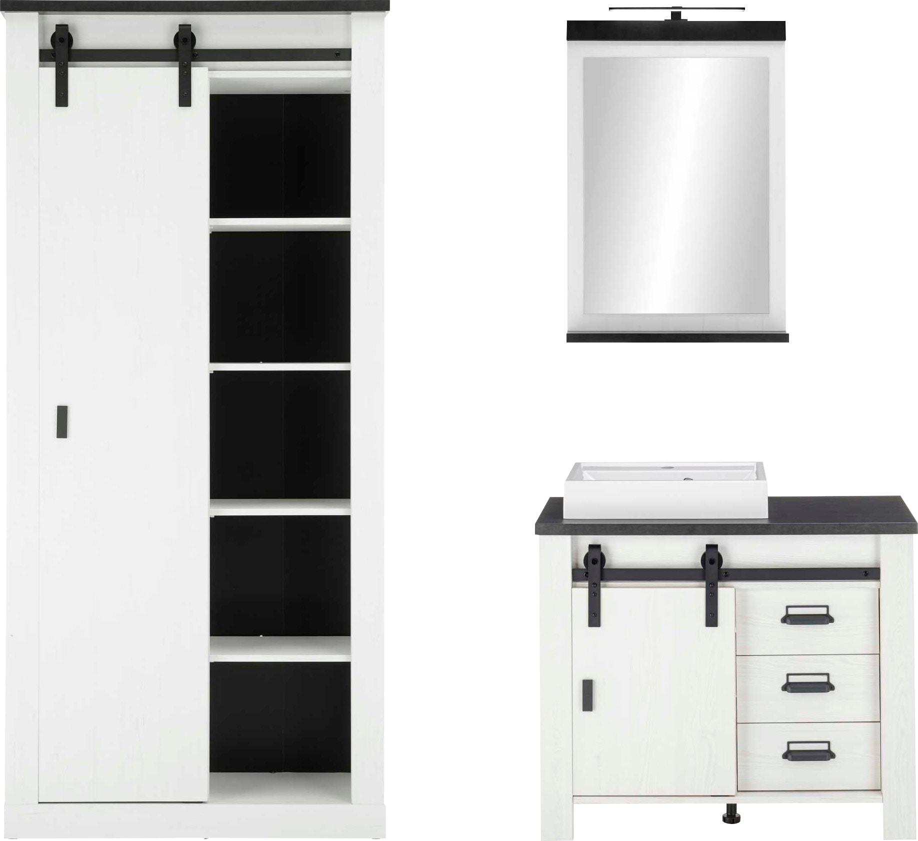 Home affaire Badmöbel-Set "SHERWOOD, Bad im modernen Design, 3-teiliges Bad günstig online kaufen