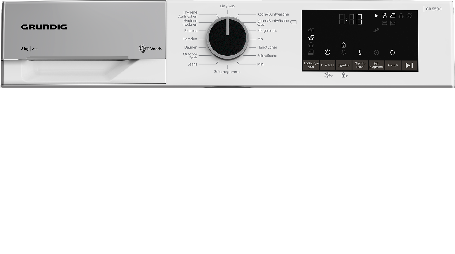 Grundig Kondenstrockner »GT55823F6B«, 8 kg, mit Wärmepumpentechnologie