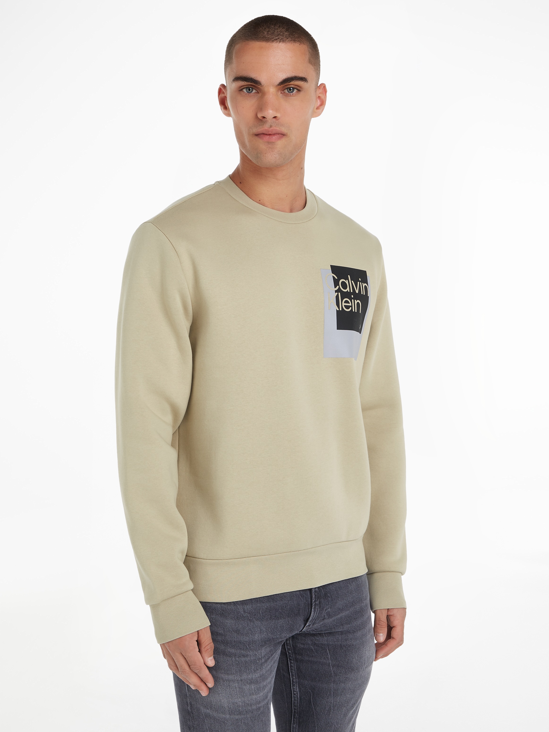 Calvin Klein Sweatshirt "OVERLAY BOX LOGO SWEATSHIRT" günstig online kaufen