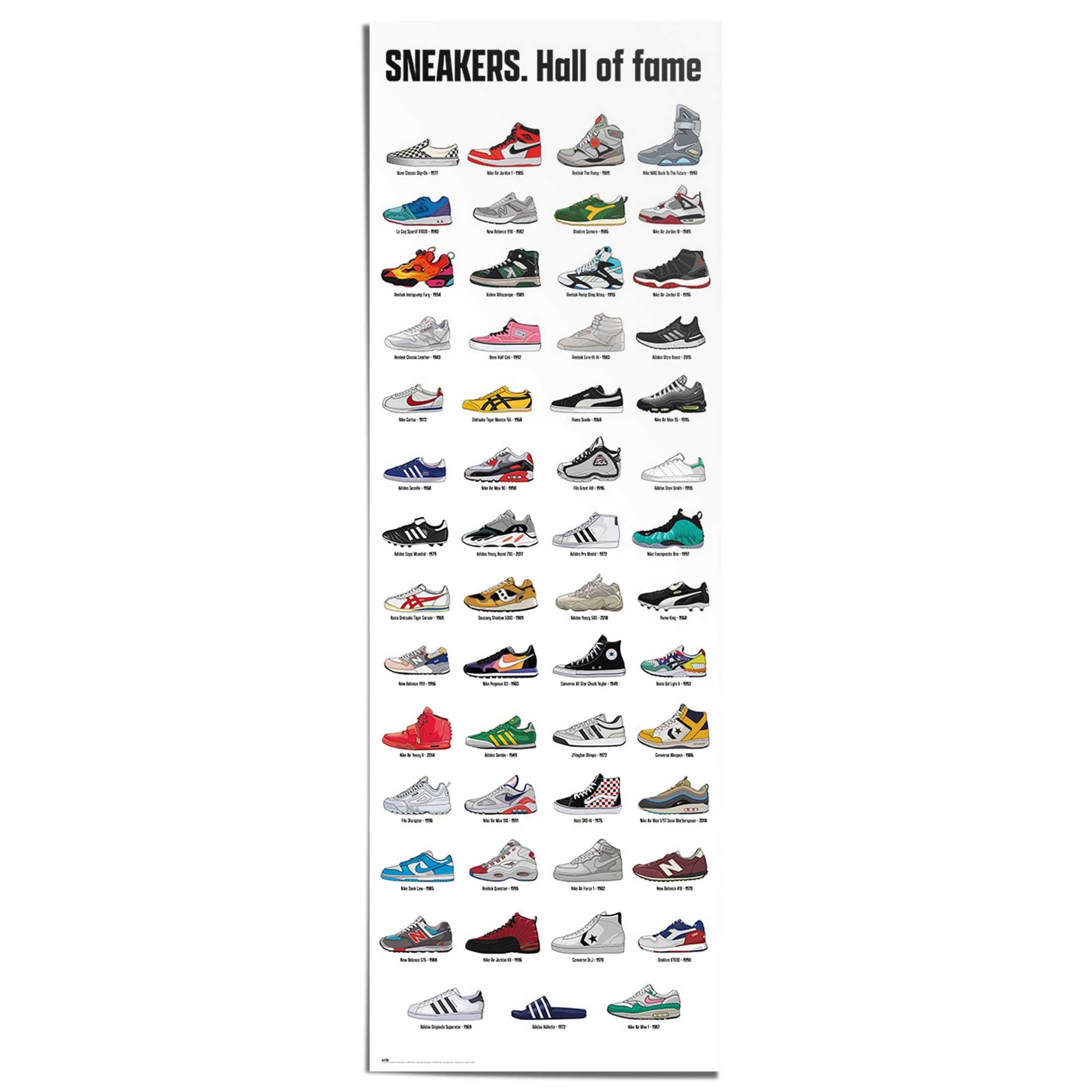 Reinders Poster "Sneakers - hall of fame" Teenager Zimmer - Mehrfarbig - 170 gr. Papier - Fashion - 53x158 cm