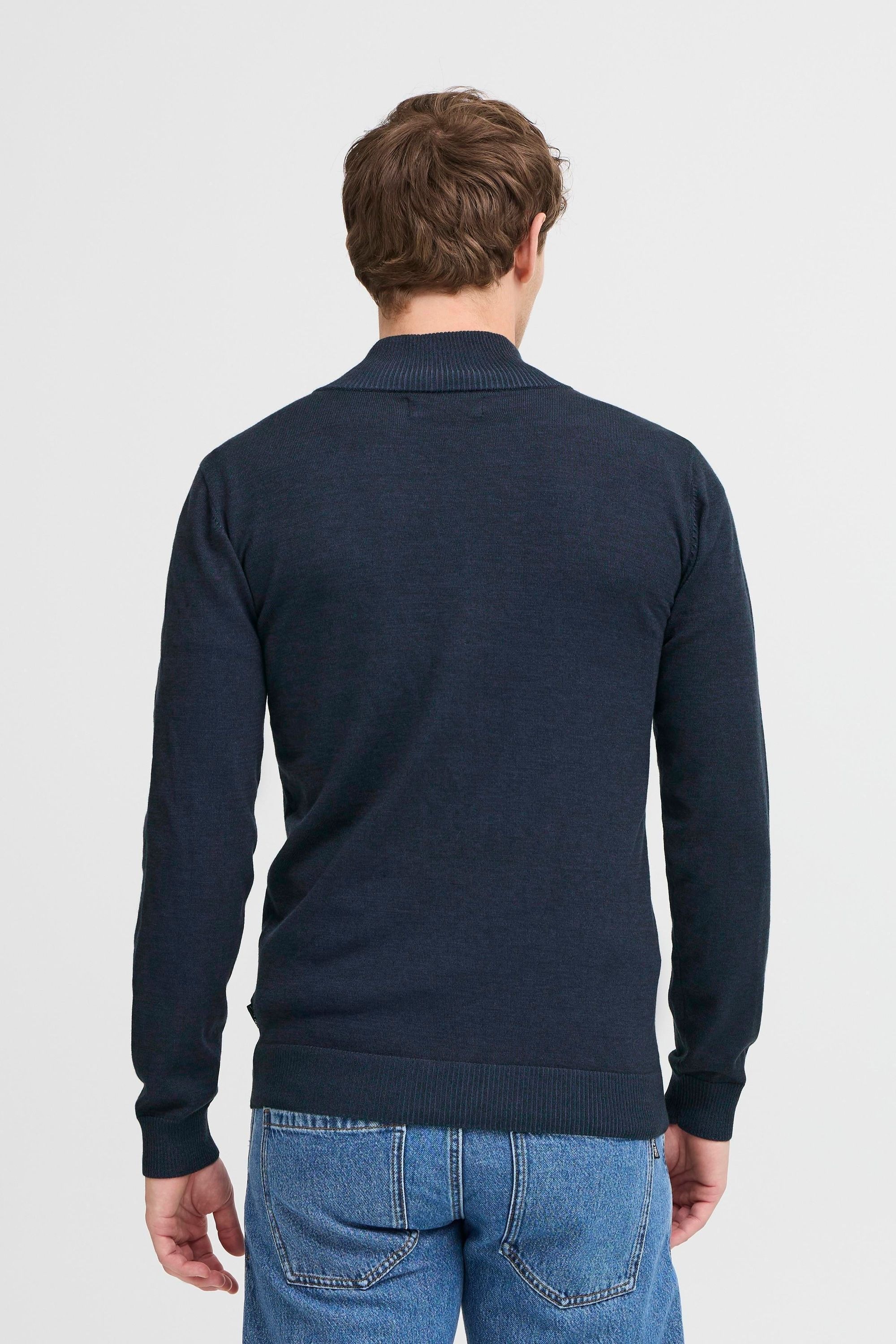 Strickjacke BLEND "BHCassberg", Herren, Gr. L, marineblaus, Feinstrick, 100% Polyester, unifarben, Basic, normal normal, hoch geschlossener Ausschnitt, elastischer Bund, Strickjacken Strickjacke, Stilvolle Strickjacke mit Reißverschluss 6