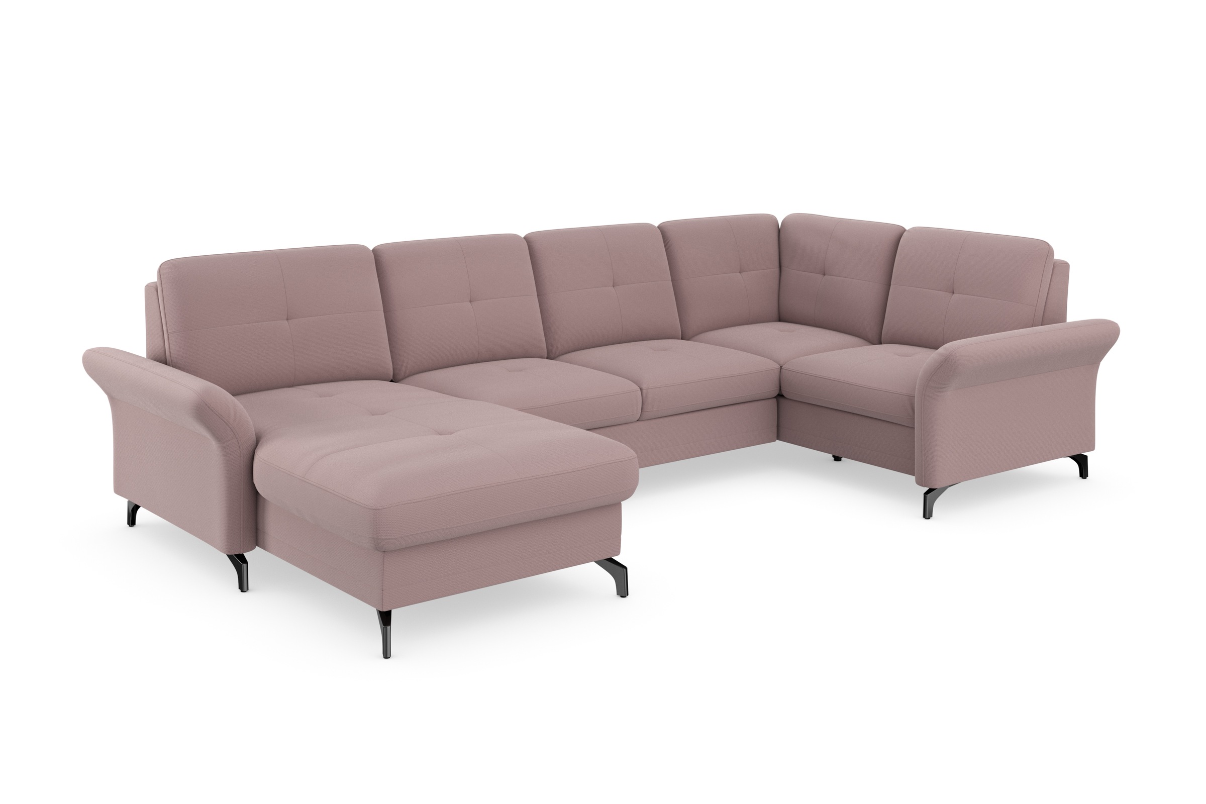 Home affaire Wohnlandschaft "Calando U-Form" wahlweise mit Bettfunktion, Be günstig online kaufen