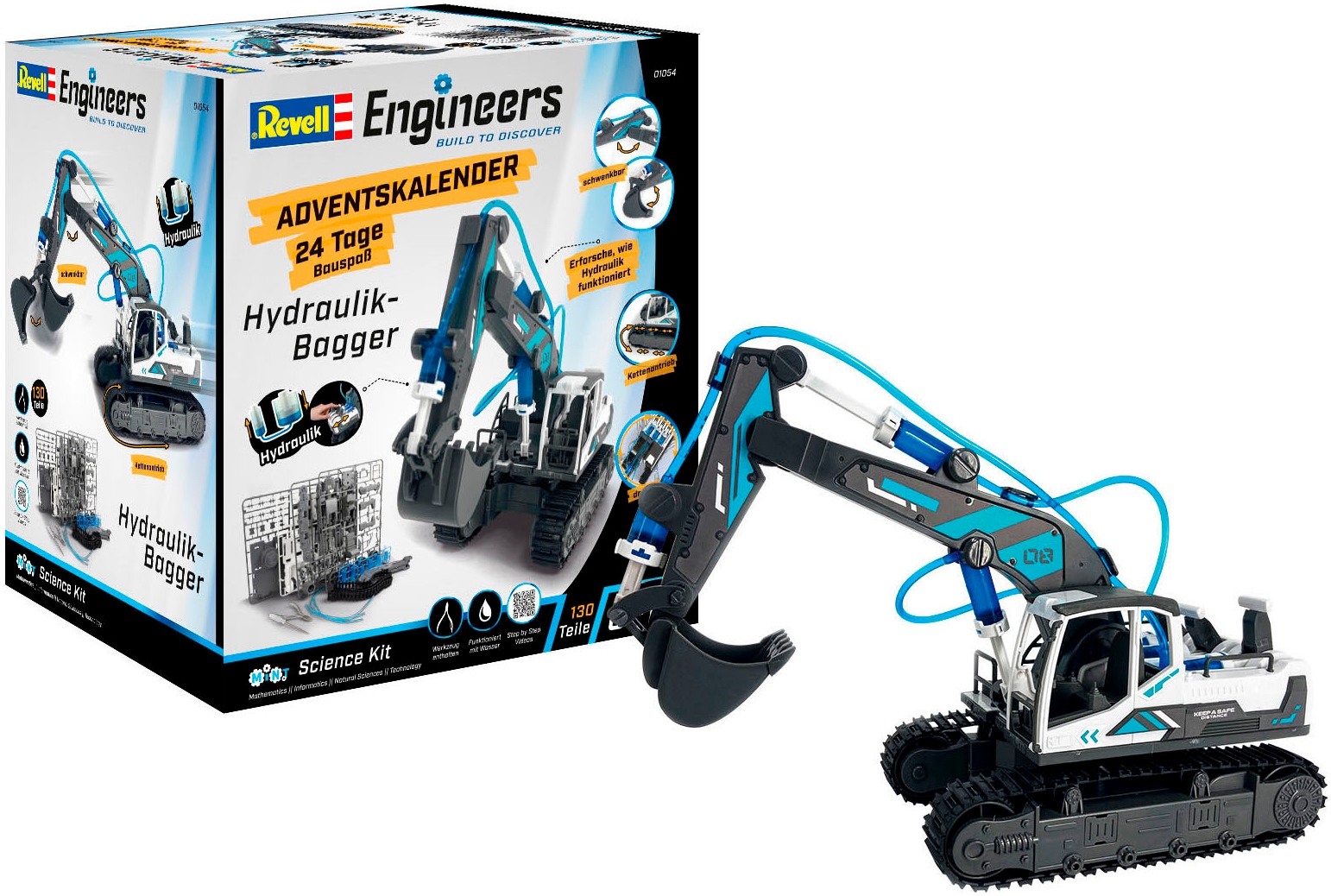 Revell® Spielzeug-Adventskalender »Engineers Hydraulischer Bagger«, ab 8 Jahren