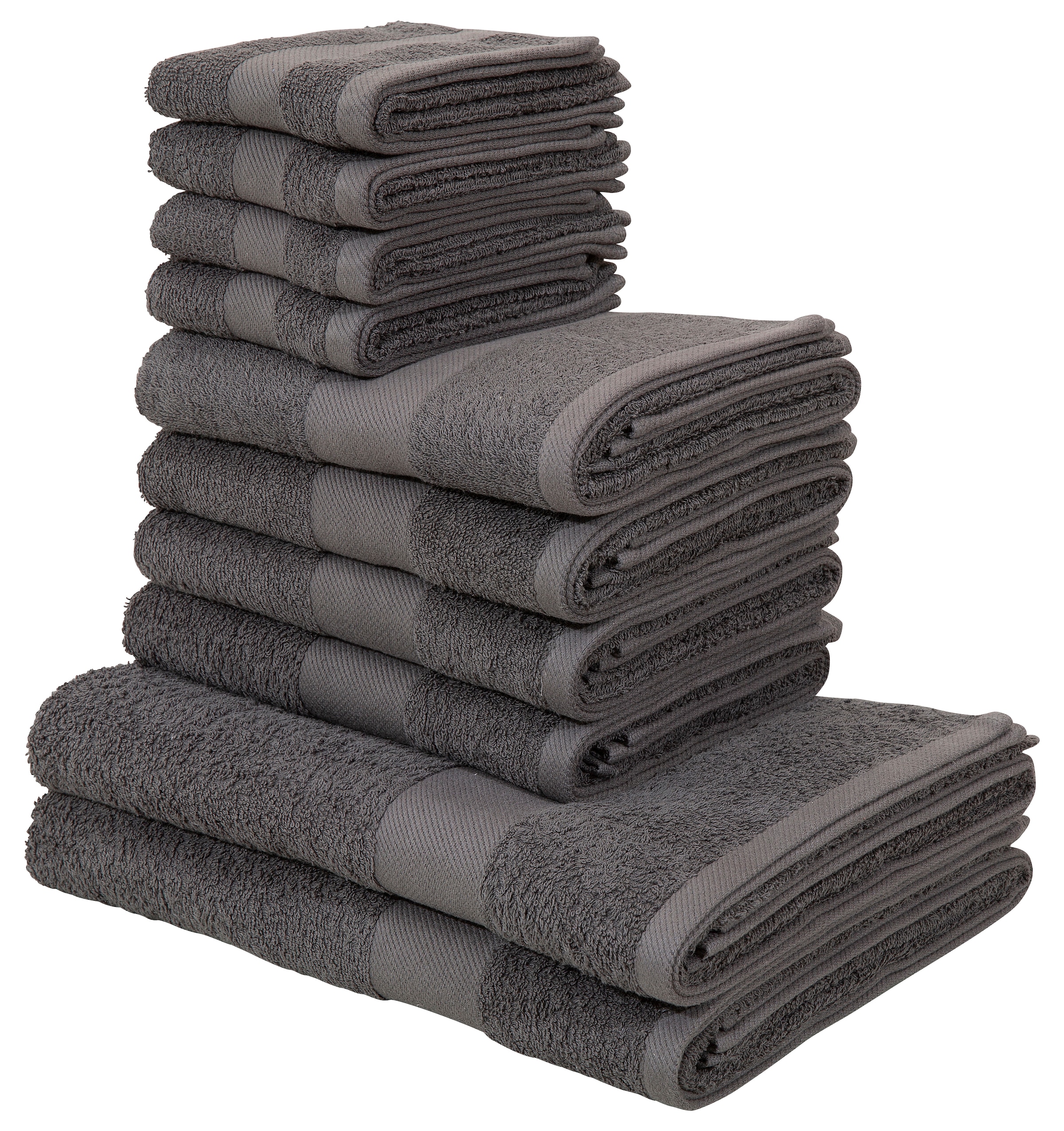 my home Handtuch Set »Melli«, Set, 10 tlg., Walkfrottee, Handtuchset in  dezenten Farben, 100% Baumwoll-Handtücher auf Rechnung | BAUR