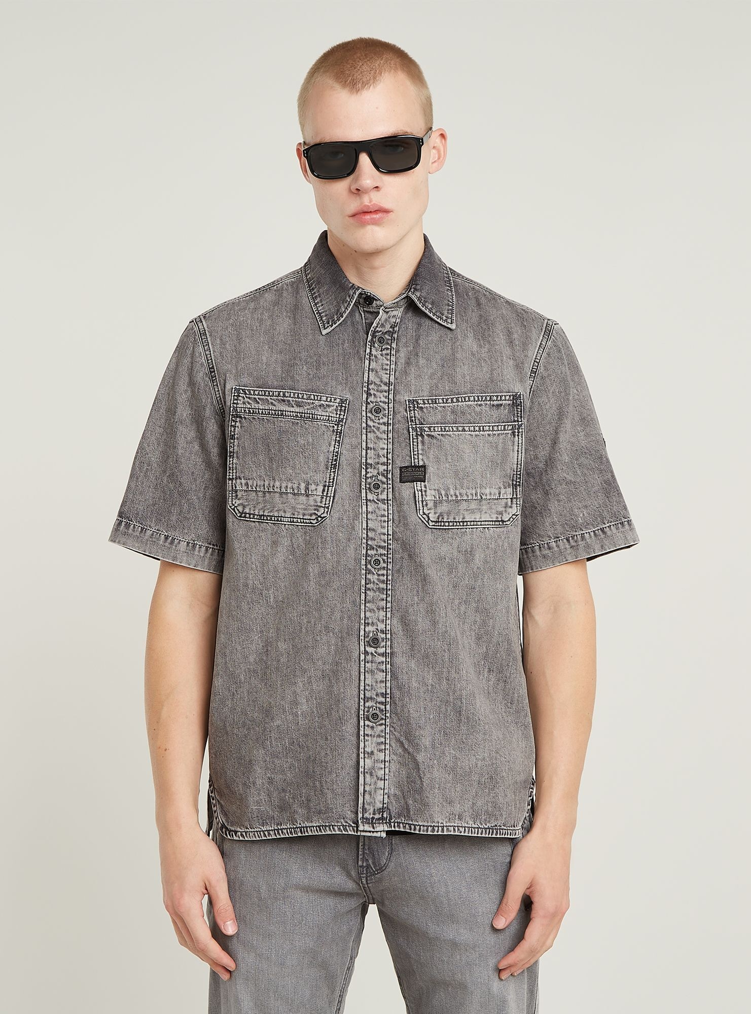 G-STAR Langarmshirt "Slanted Double Pocket Regular Hemd" günstig online kaufen