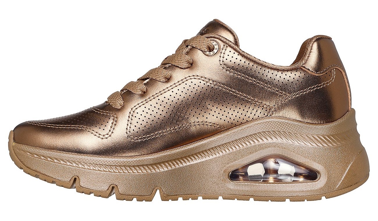 Skechers Sneaker »UNO ICON - LUSTROUS AIR«, Keilsneaker, Plateausneaker, Schnürschuh im Metallic Look