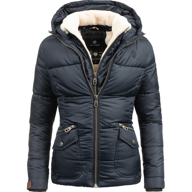 Navahoo Winterjacke »Megan«, mit Kapuze, stylische Damen Steppjacke mit  Teddyfutter für kaufen | BAUR