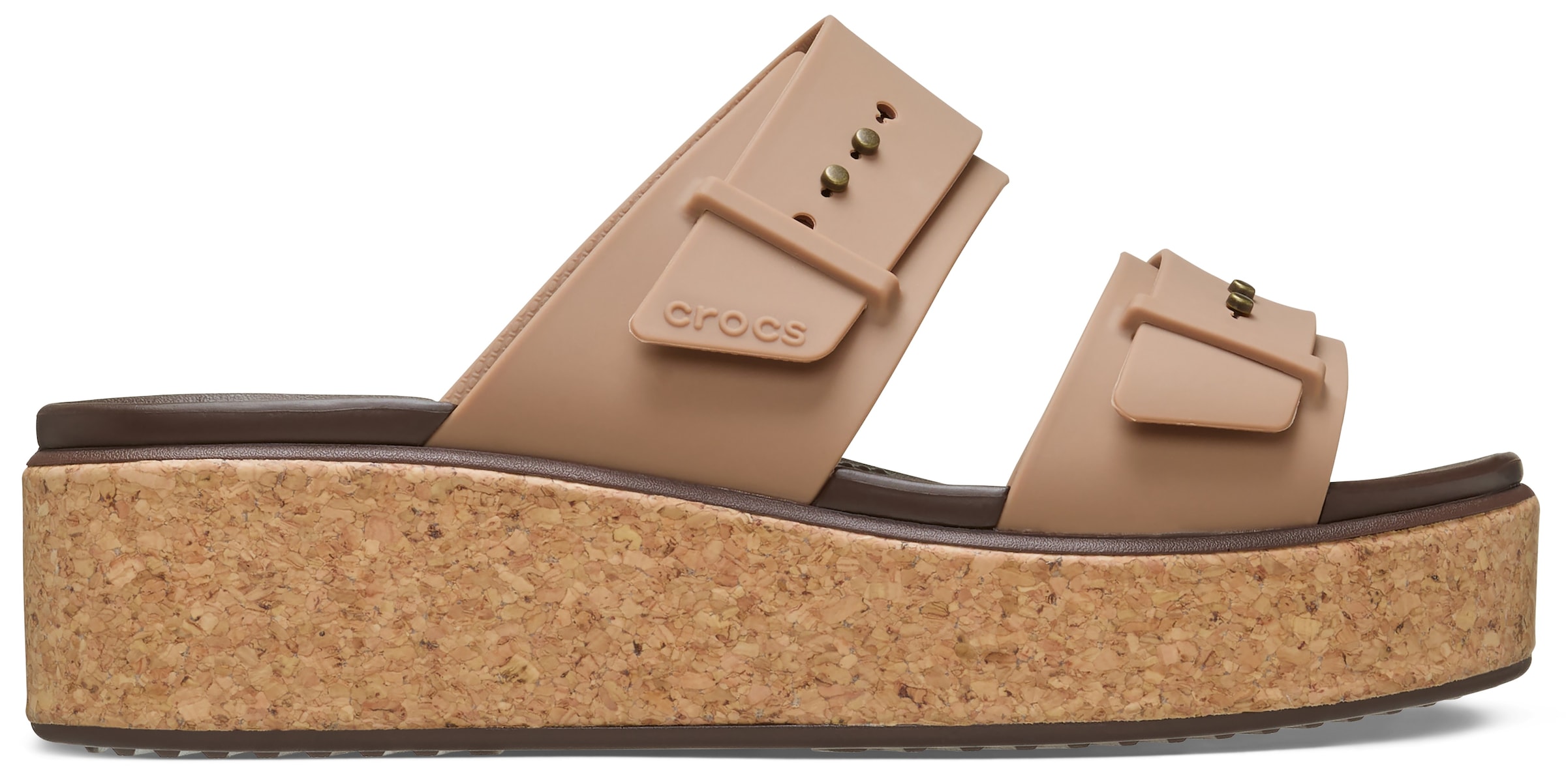 Crocs Keilpantolette »Brooklyn Cork Buckle«, Keilsandale, Plateausandale mit LiteRide™ Schaumfußbett
