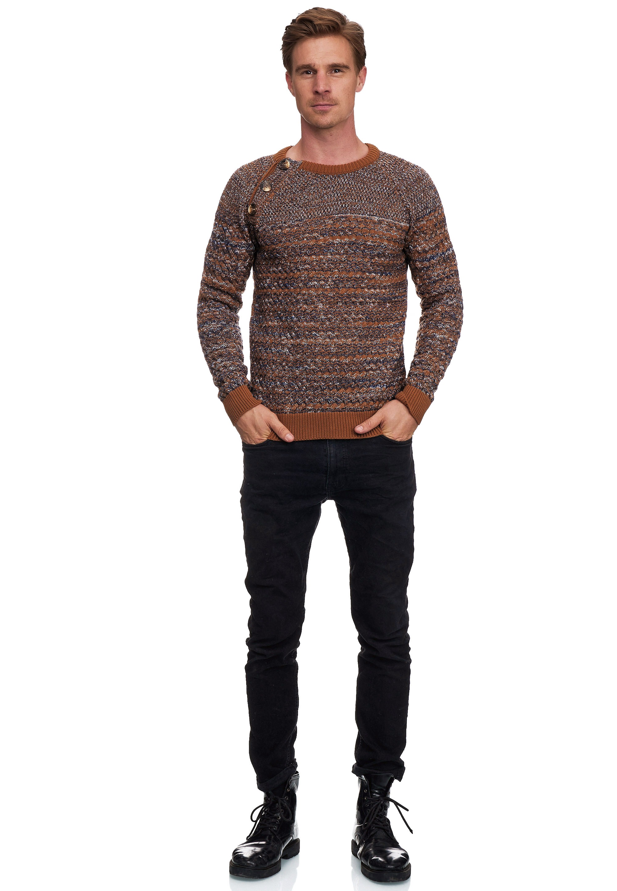 Rusty Neal Strickpullover, mit modischen Knöpfen