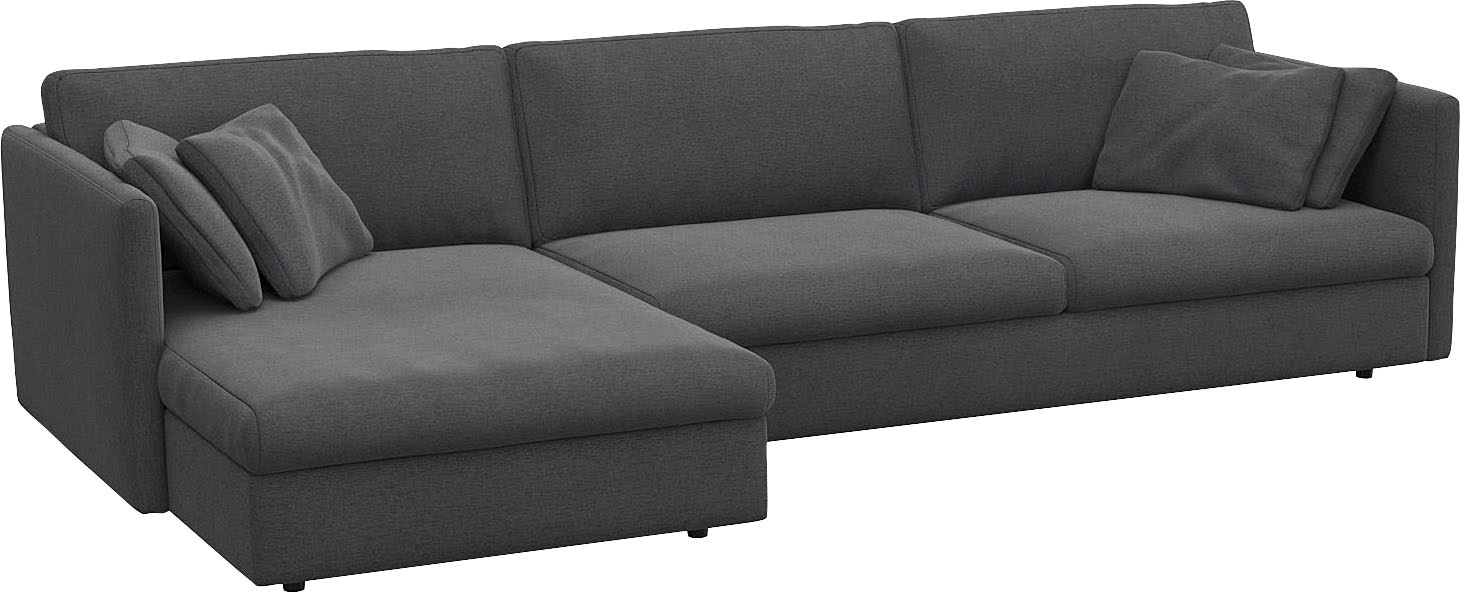 FLEXLUX Ecksofa »Lovane«, Weich & anschmiegsam, große Sitztiefe auf Kaltschaum, Dekokissen inkl.