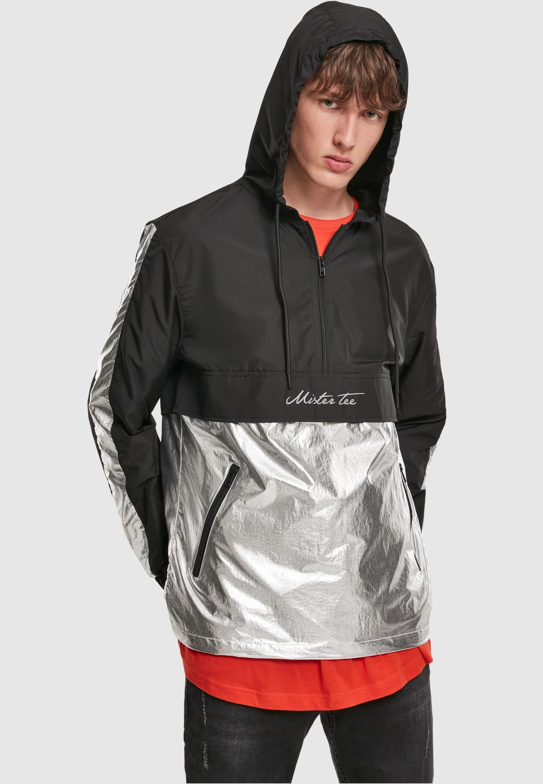 MisterTee Allwetterjacke »MisterTee Herren Reflective Mister Tee Windbreaker«, (1 St.), ohne Kapuze