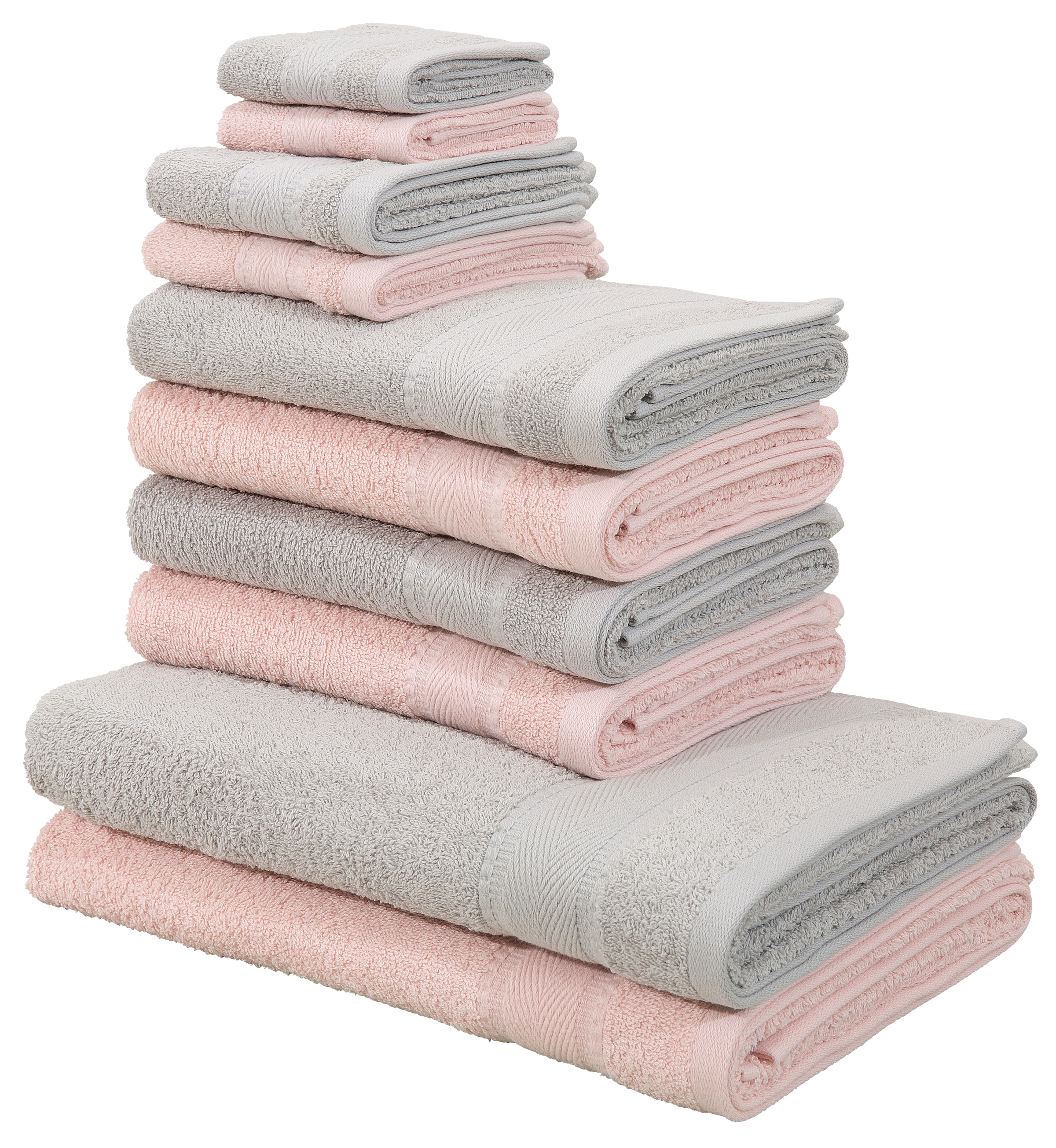 my home Handtuch BAUR 10 mit aus 100% Bordüre Set, | Rechnung Baumwolle, Handtücher weich, tlg., auf Walkfrottee, Set »Afri«