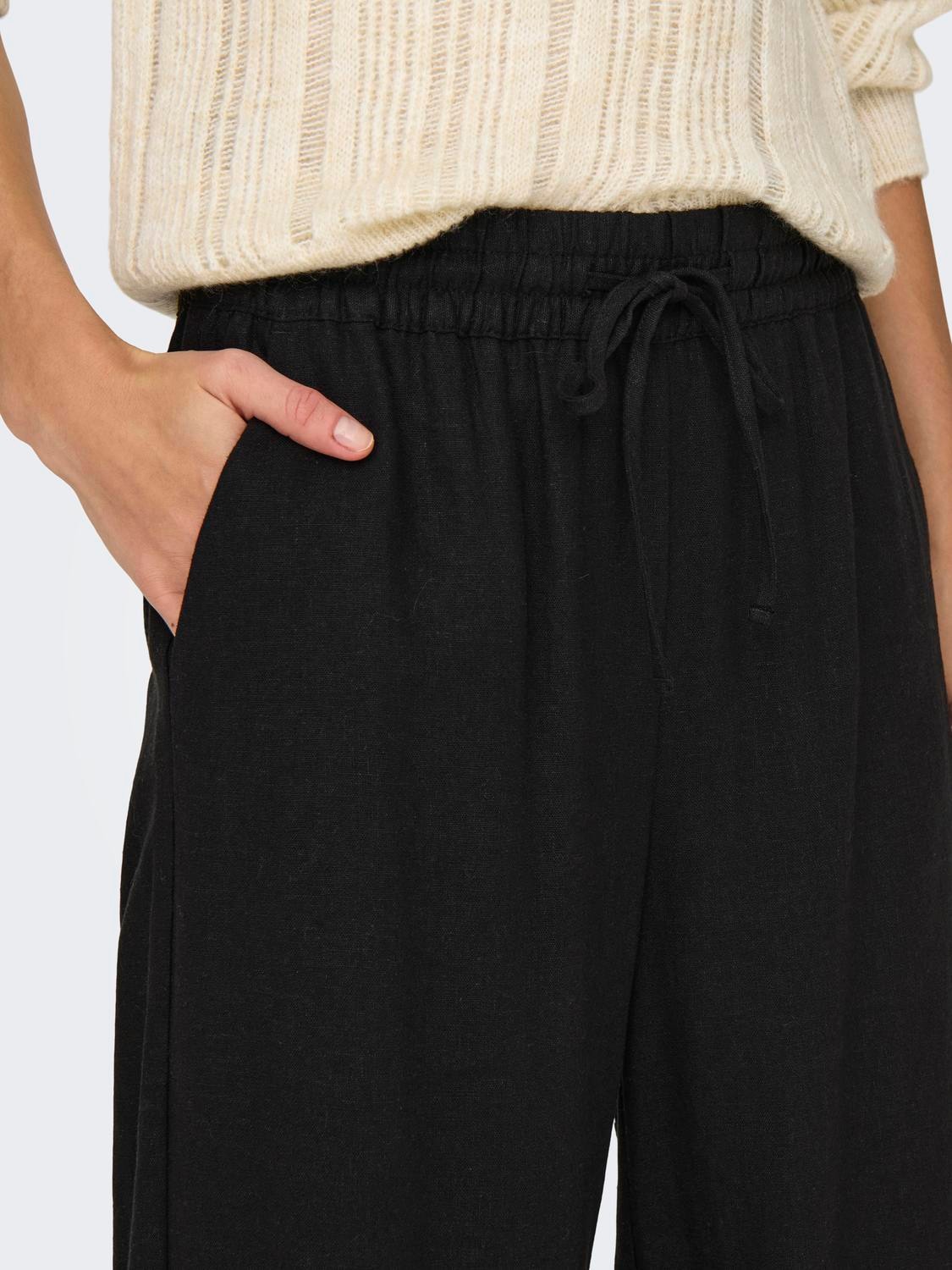 JDY Leinenhose »JDYSAY LINEN HW WIDE PANT WVN NOOS«