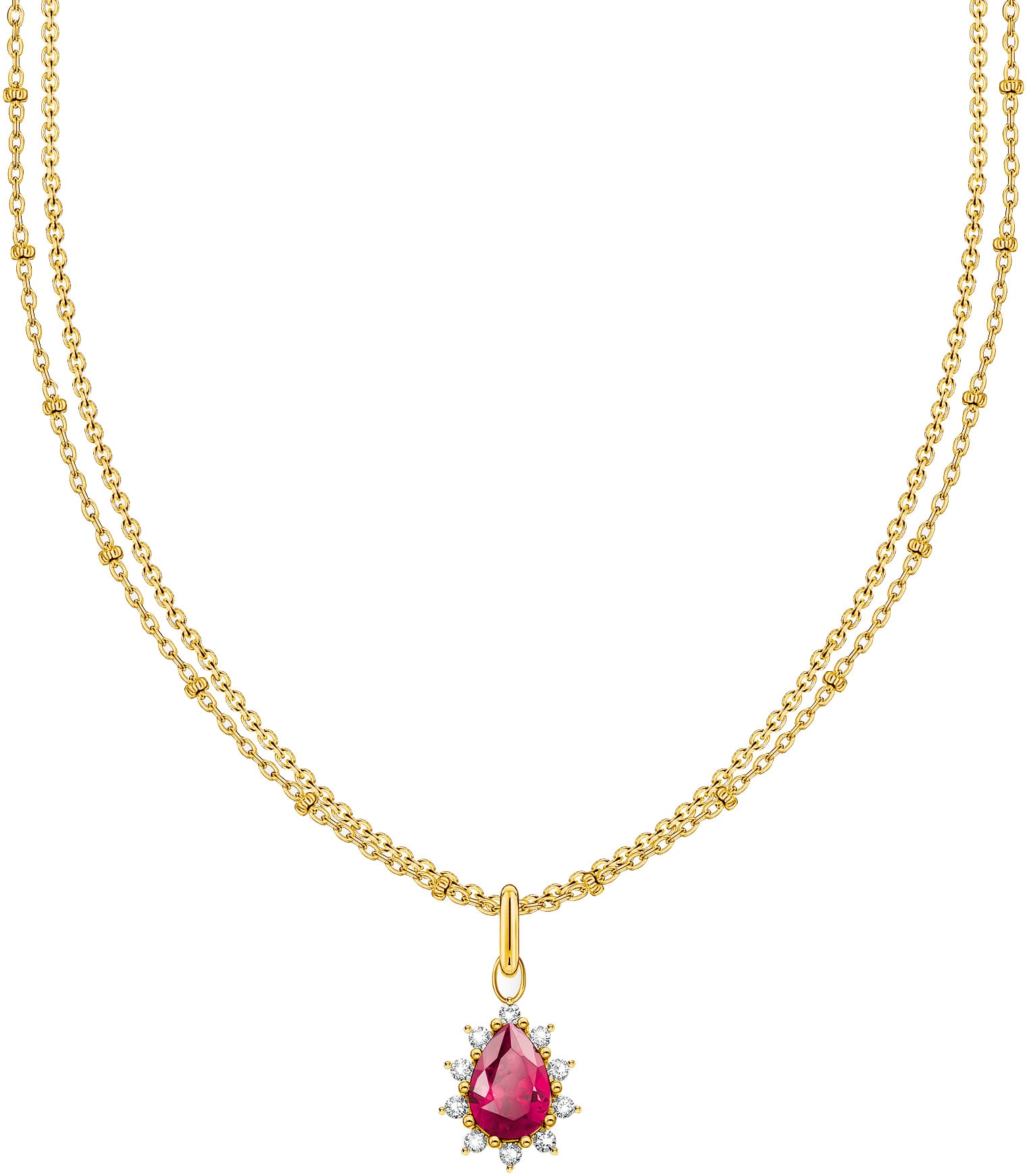 THOMAS SABO Damen Kette mit Anhänger "Vintage Romance", 45, Silber 925 (recycelt), B: 8,7mm, bunt, Silber 925 (recycelt), B:8,7mm, Halsketten, mit