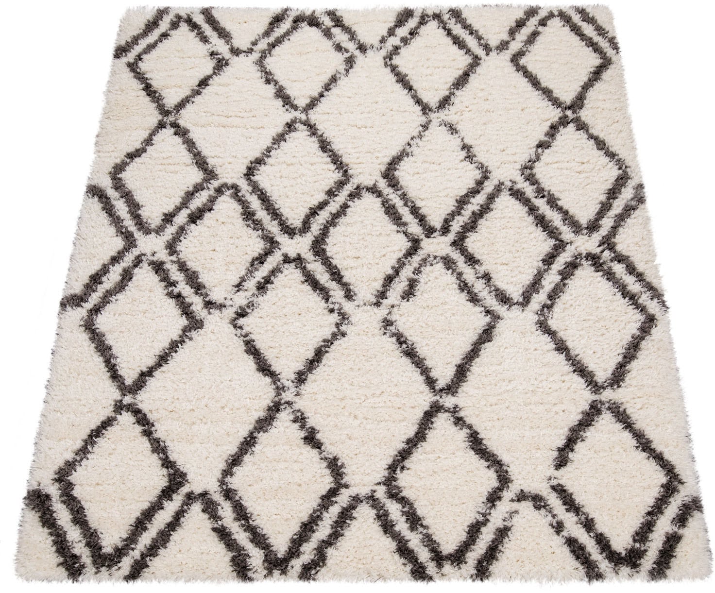 Paco Home Hochflor-Teppich "Maghreb 77" rechteckig 44 Höhe modernes Rauten günstig online kaufen