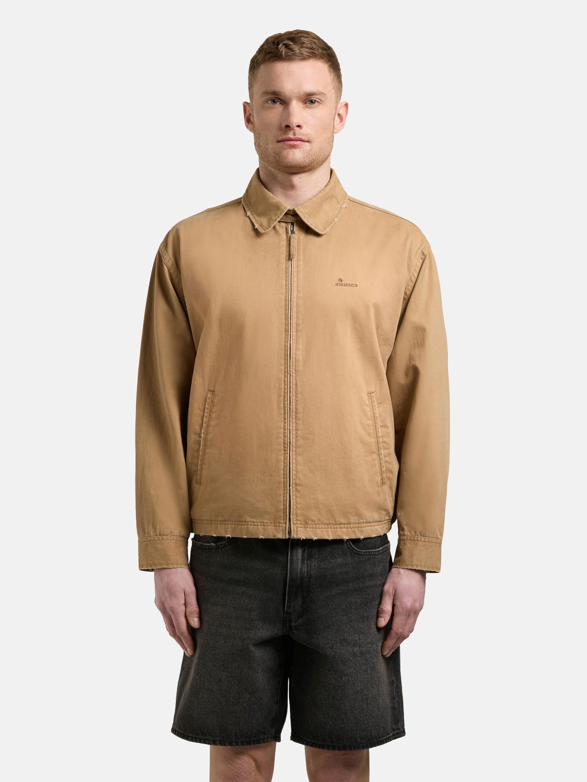 Bomberjacke KHUJO "Noam", Herren, Gr. XL (54), camel, Material: 100% Baumwolle, lässig geschnitten hüftlang, Rundhals, Ärmel mit Ärmelschlitz 1-Knopf-Manschette mit Schlitz, Jacken Bomberjacke, Hemdjacke für den Übergang