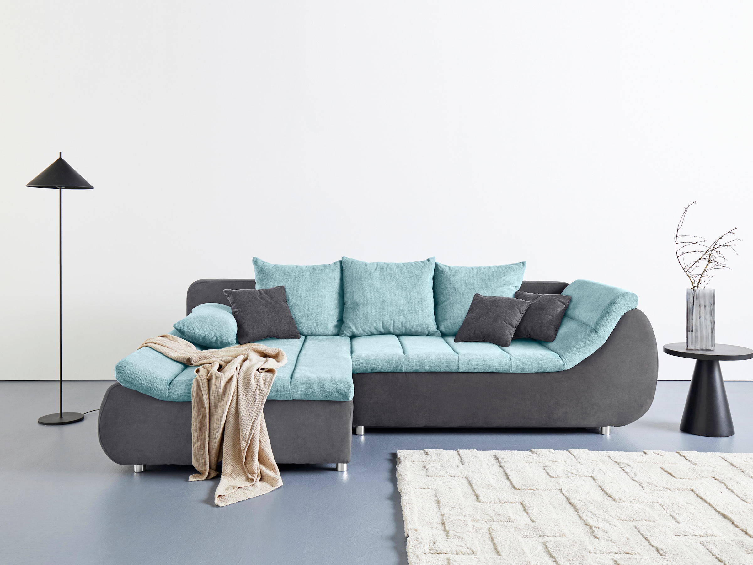 Home affaire Ecksofa "Imola, elegant und modern, aktuelle Steppung im Sitz, günstig online kaufen