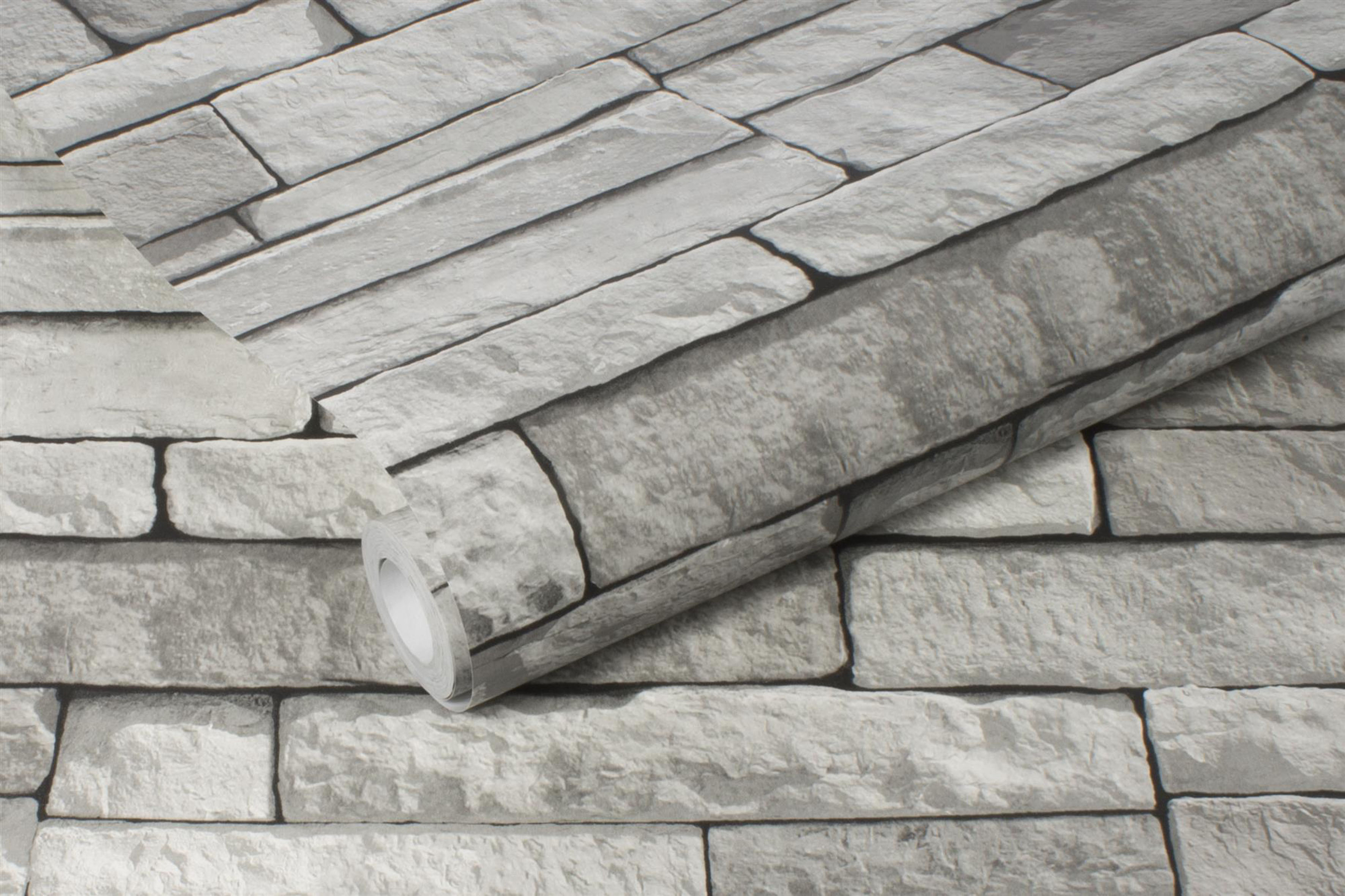 Thumbnail - WOW Vliestapete "Steine" Steinoptik glatt Grau - 10m x 52cm