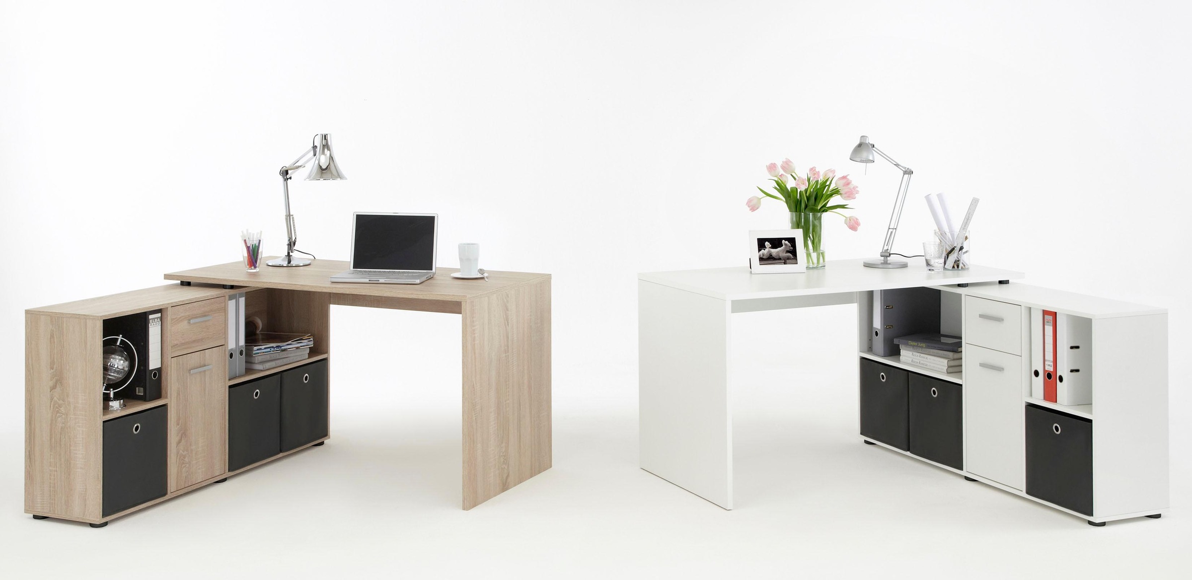 FMD Eckschreibtisch "Lexo", Schreibtisch/Sideboard viel Stauraum, beidseiti günstig online kaufen
