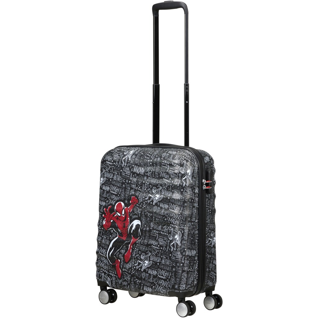 American Tourister® Hartschalen-Trolley »Wavebreaker, spiderman sketch, 55 cm«, 4 Rollen, enthält recyceltes Material