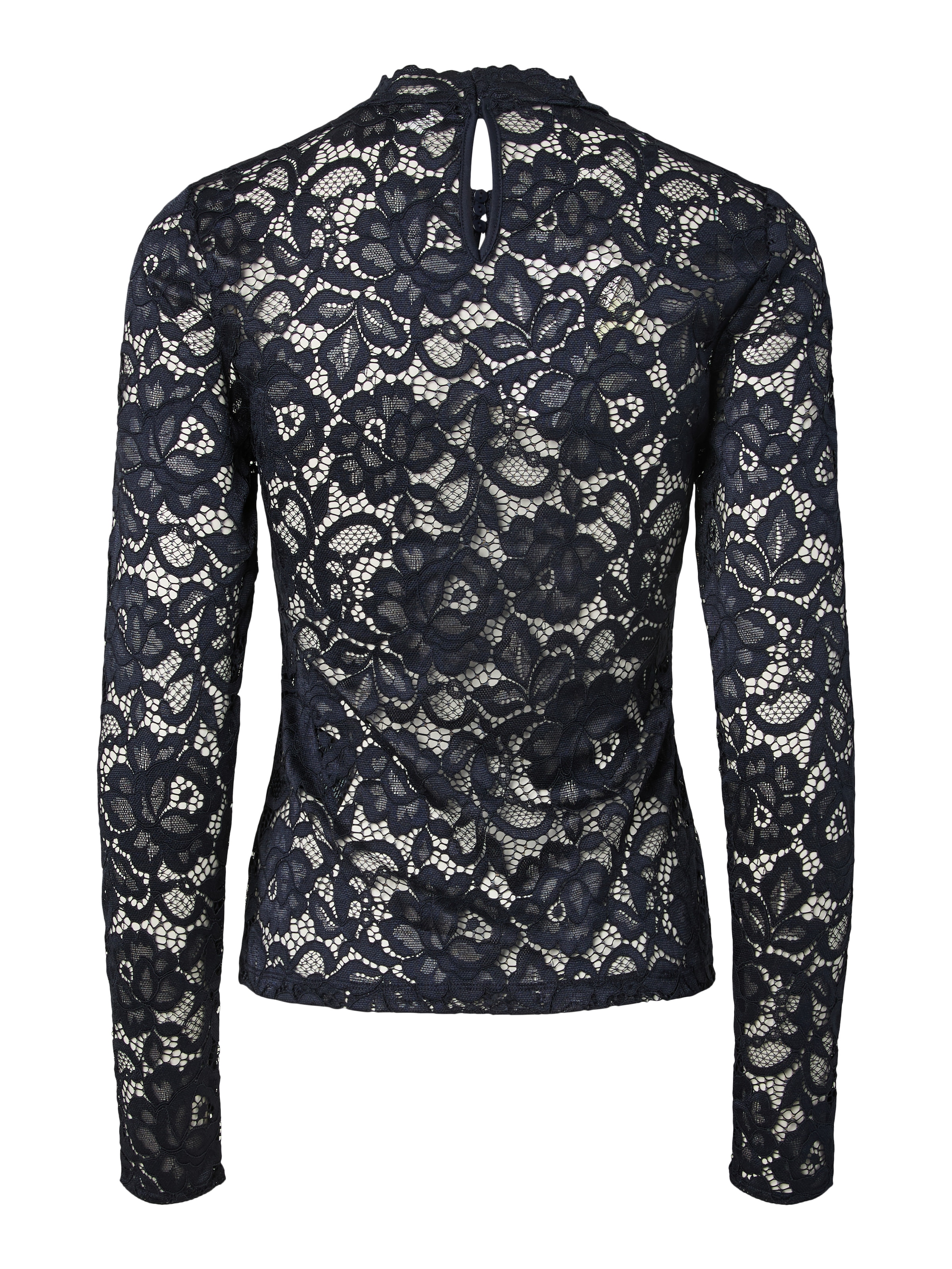 Y.A.S Langarmshirt »YASLACEY LS LACE TOP S. NOOS« Materialmix, slim fit