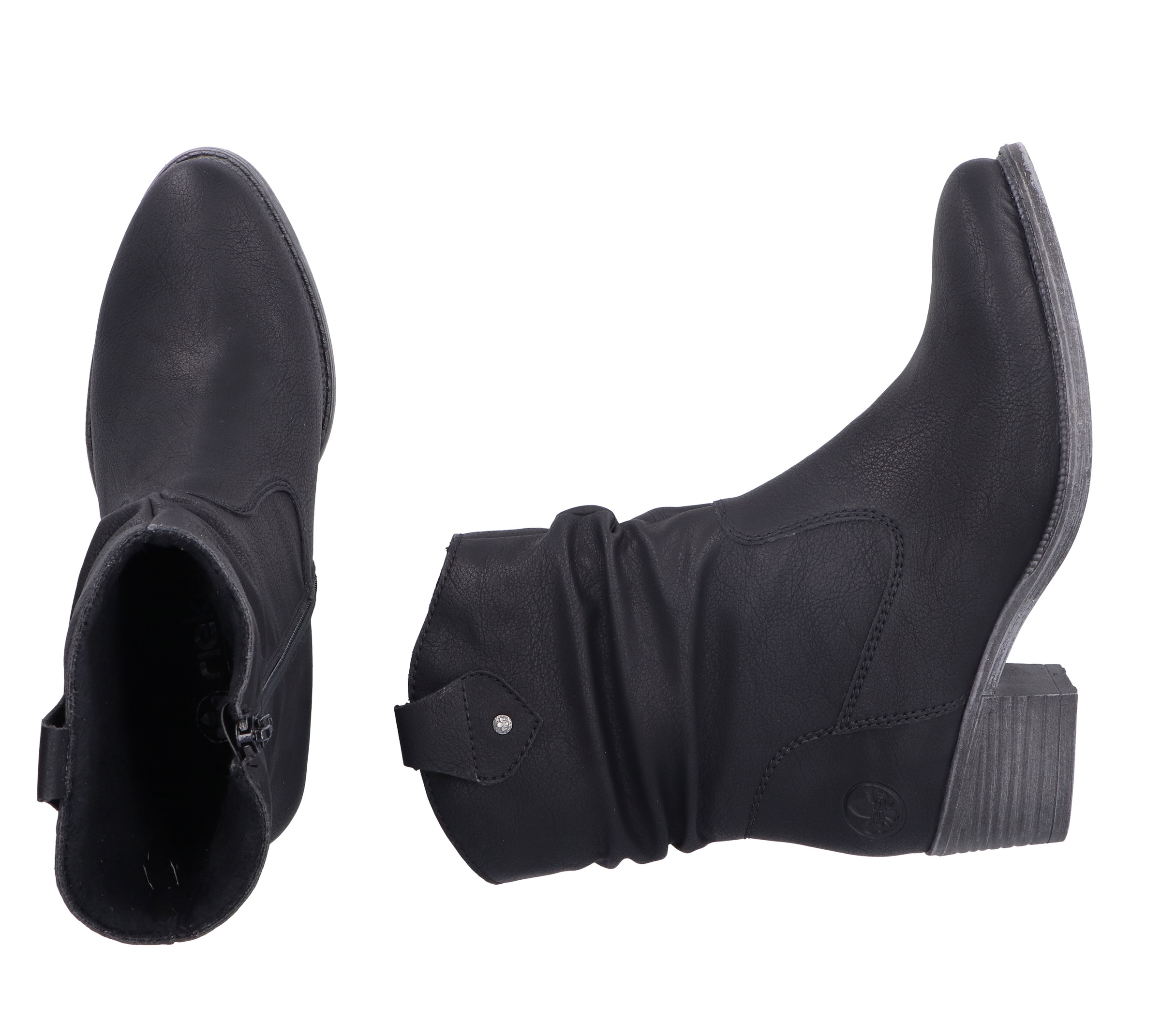 Rieker Westernstiefelette, Cowboyboots, slouchy Schaft, Blockabsatz, mit Innen-Reißverschluss