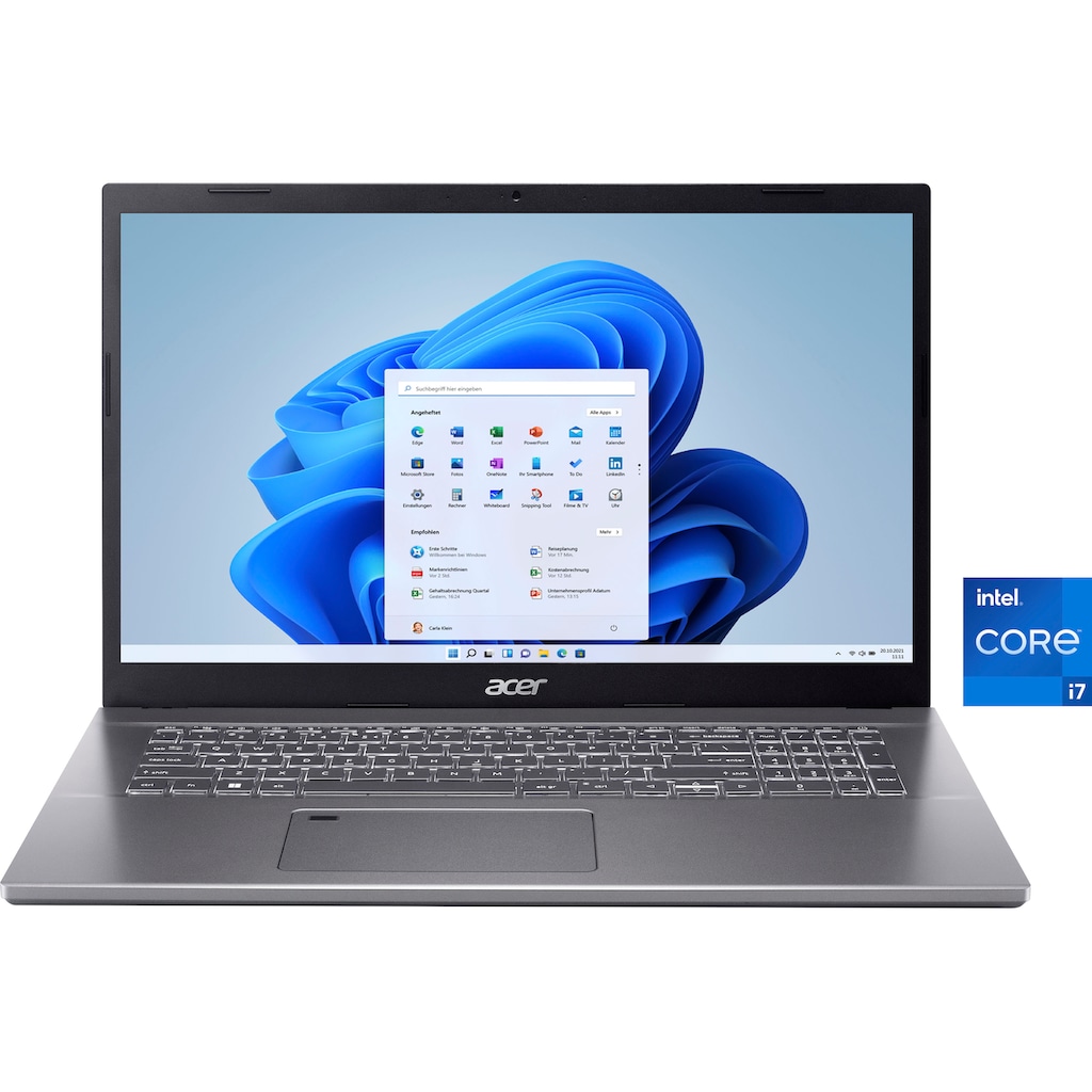 Acer Notebook »A517-53G-78VR«, (43,94 cm/17,3 Zoll), Intel, Core i7, GeForce RTX 2050, 1000 GB SSD