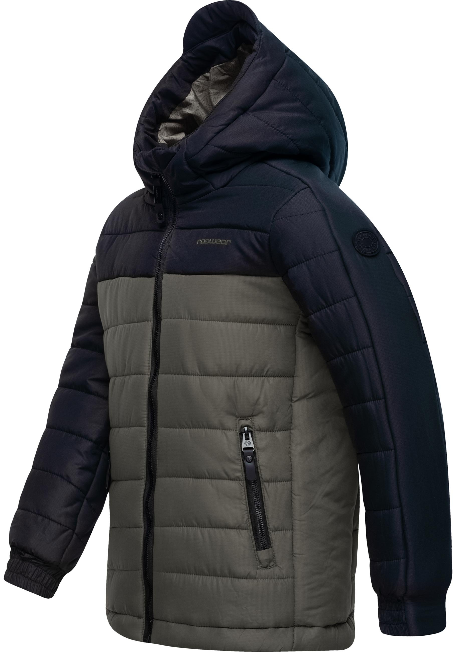 Ragwear Winterjacke »Coolio Blocks« mit Kapuze Jungen Winter Steppjacke mit Kapuze