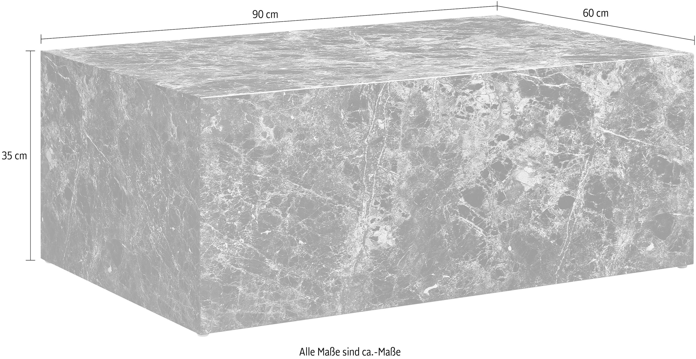 SalesFever Couchtisch »Almeria Beistelltisch B/T 90/60 cm«, rechteckig 90x60 cm, in Marmoroptik foliert