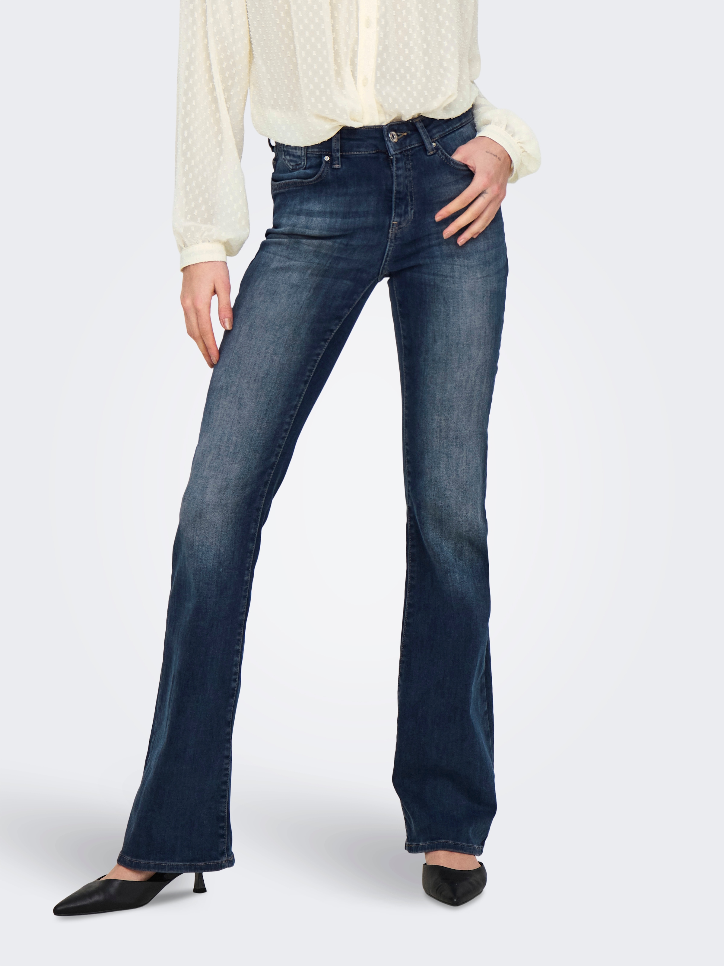 ONLY Bootcut-Jeans »ONLBLUSH ICON COIN MID FL DNM CRO300NOOS«