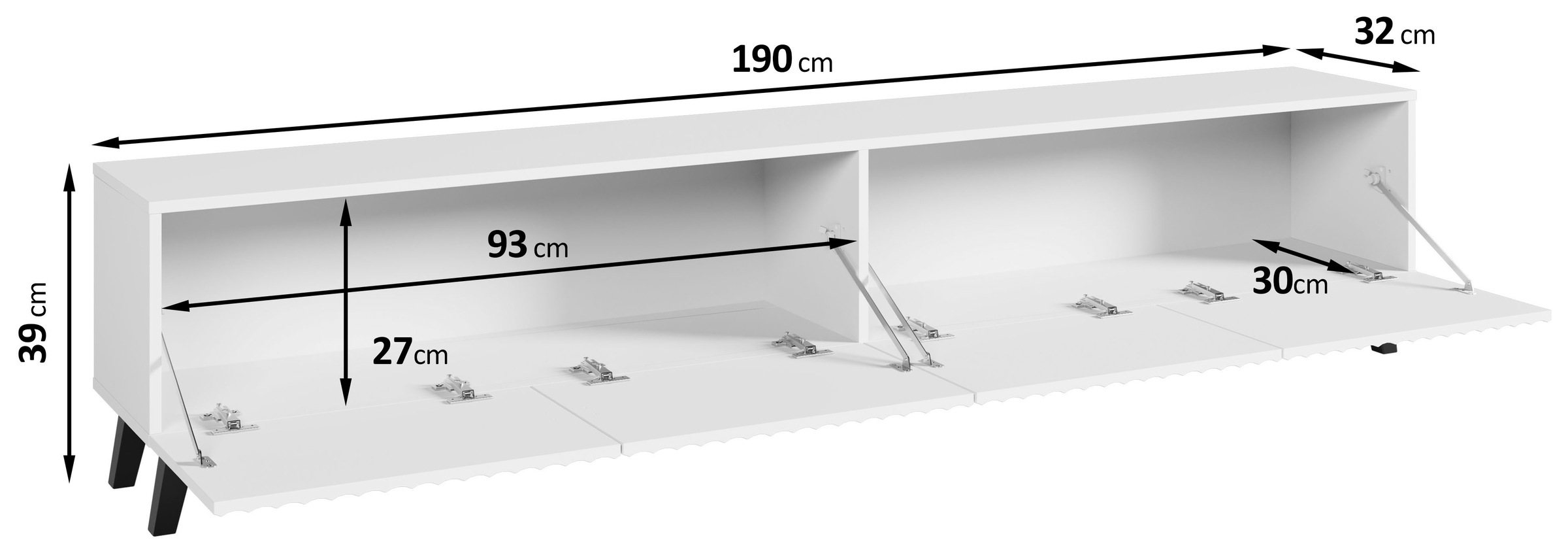 INOSIGN Lowboard »PHUKET«, TV-Board mit Strukturfront, Breite ca. 190 cm