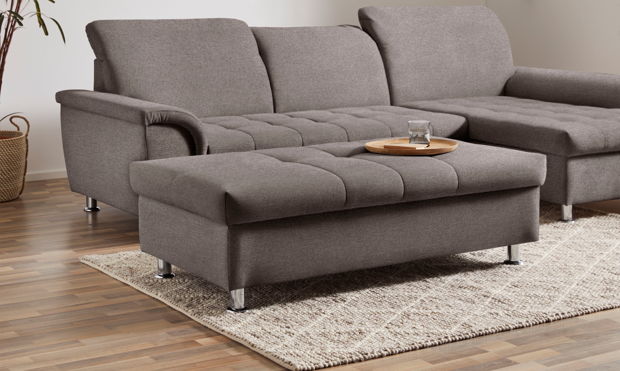 DOMO collection Stauraumhocker "FRANZI, elegant, komfortabel" mit großem Stauraumfach