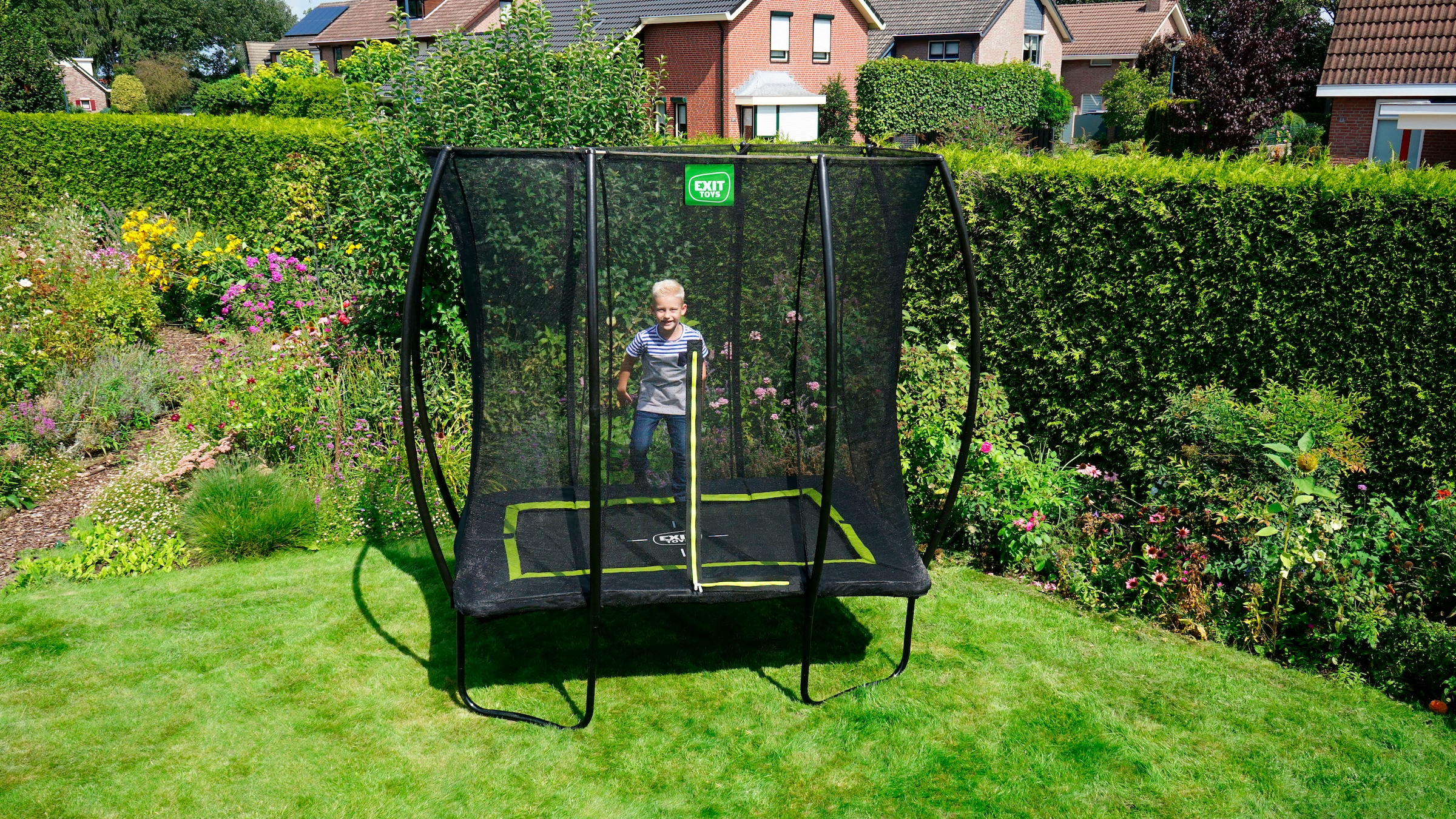 EXIT Gartentrampolin »Silhouette, schwarz«, mit Sicherheitsnetz