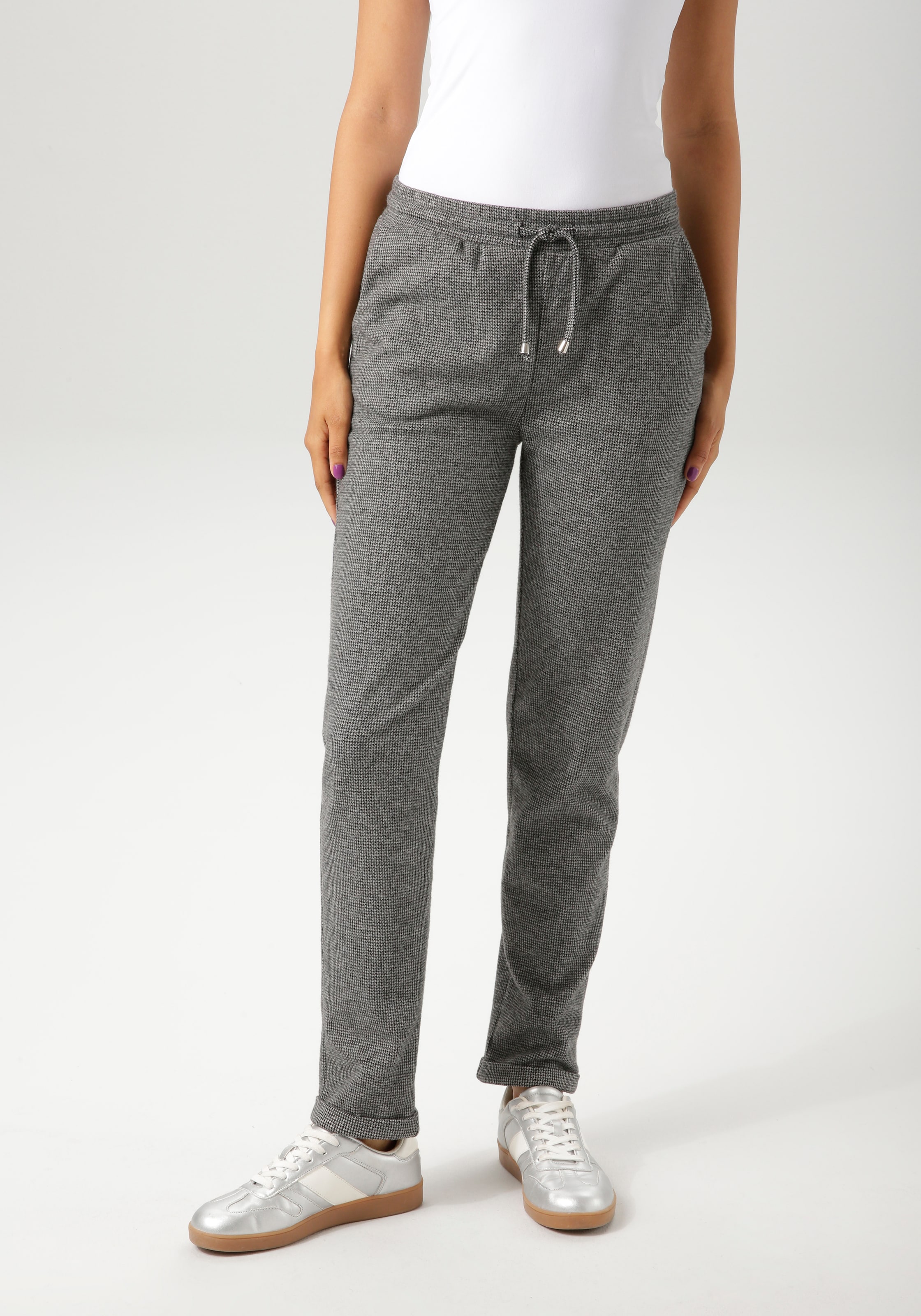 Aniston CASUAL Schlupfhose, im trendigen Hahnentritt-Muster - NEUE KOLLEKTI günstig online kaufen