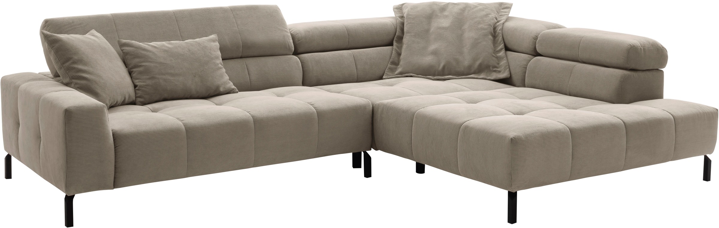 Places of Style Ecksofa »Cleveland, L-Form, incl. Kopfteilverstellung, Breite 311 cm«, wahlweise elektrischer Sitzvorzug