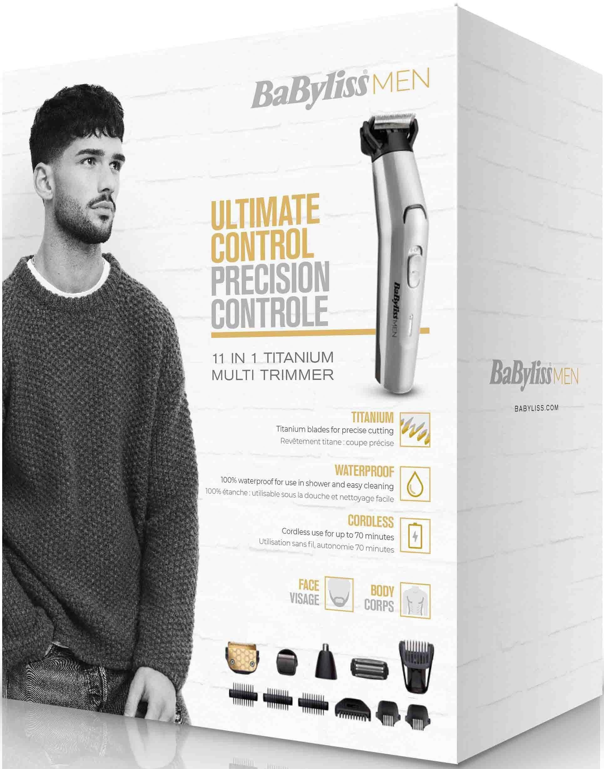 & BaByliss Multigrooming Set 11-in-1 Titanium Gesicht für »MT861E | Körper BAUR Multifunktionstrimmer MEN«, Aufsätze, 11