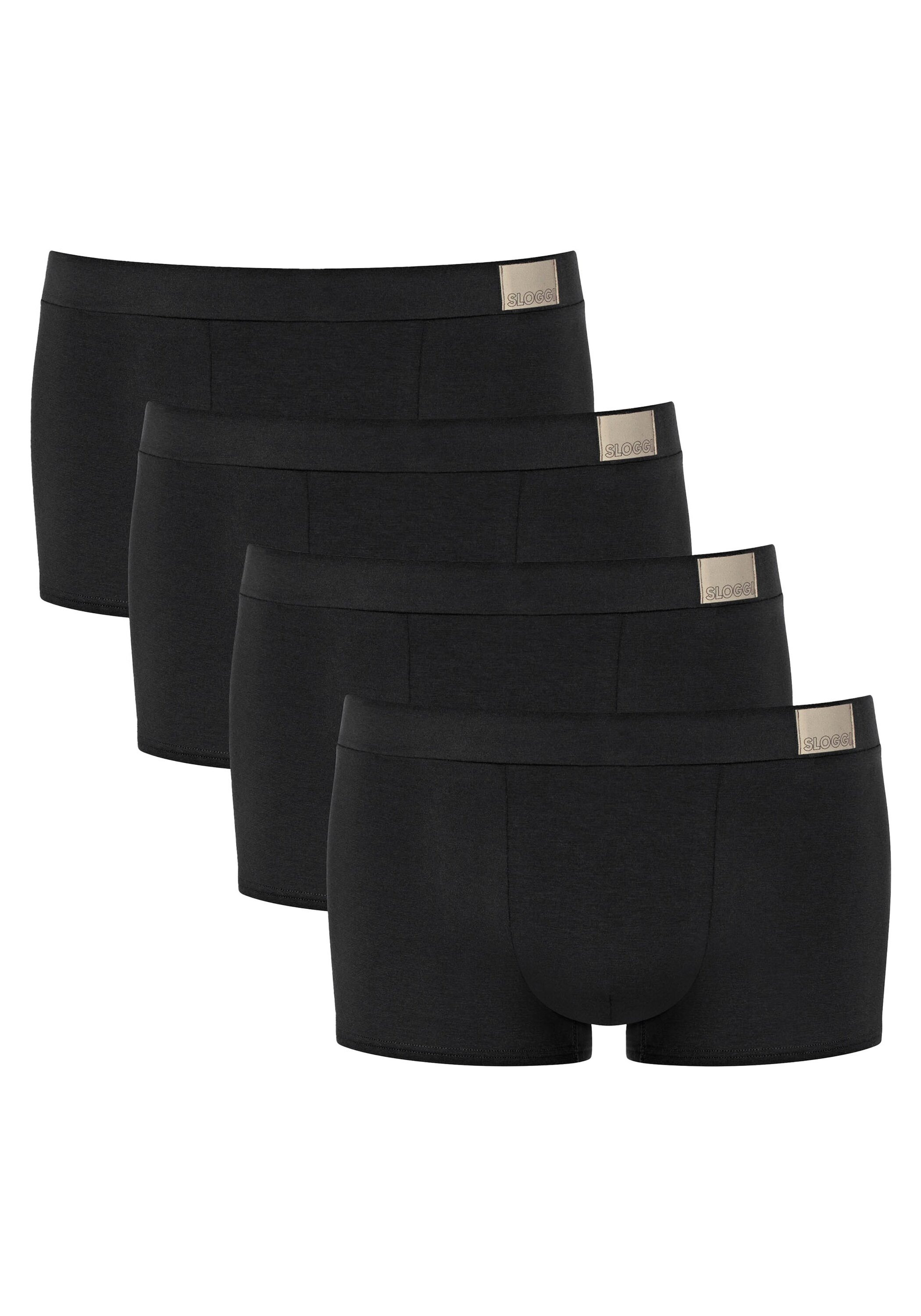 SLOGGI Herren Boxershorts "Boxershort GO Natural Hipster C4P 4er Pack", Gr. XL, schwarz, Obermaterial: 95% Baumwolle CO. 5% Elasthan EL., Unterhosen
