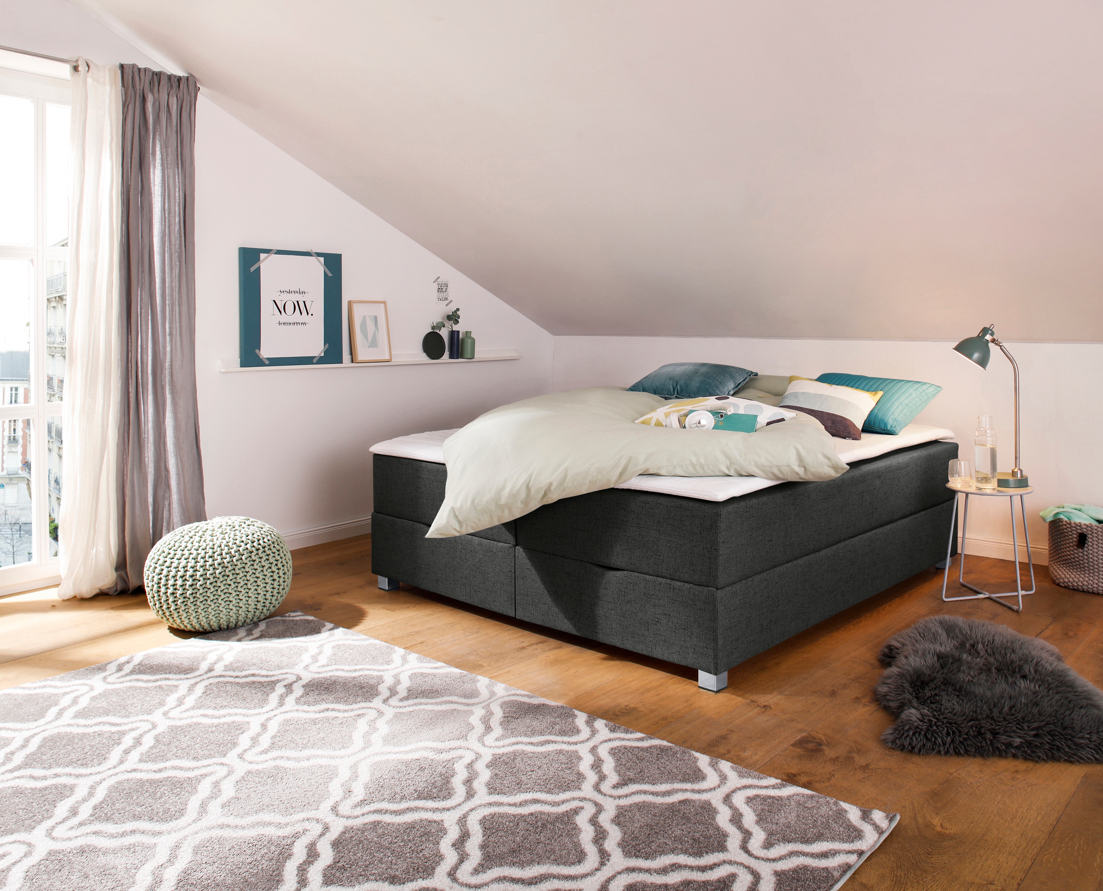Home affaire Boxbett "Alexis" ohne Kopfteil - ideal für Räume mit Dachschrägen; in 4 Breiten