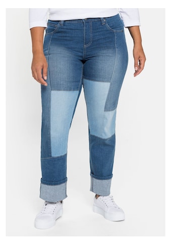 Sheego Stretch-Jeans »sheego Jeans«, mit individuellem Patchwork-Design kaufen
