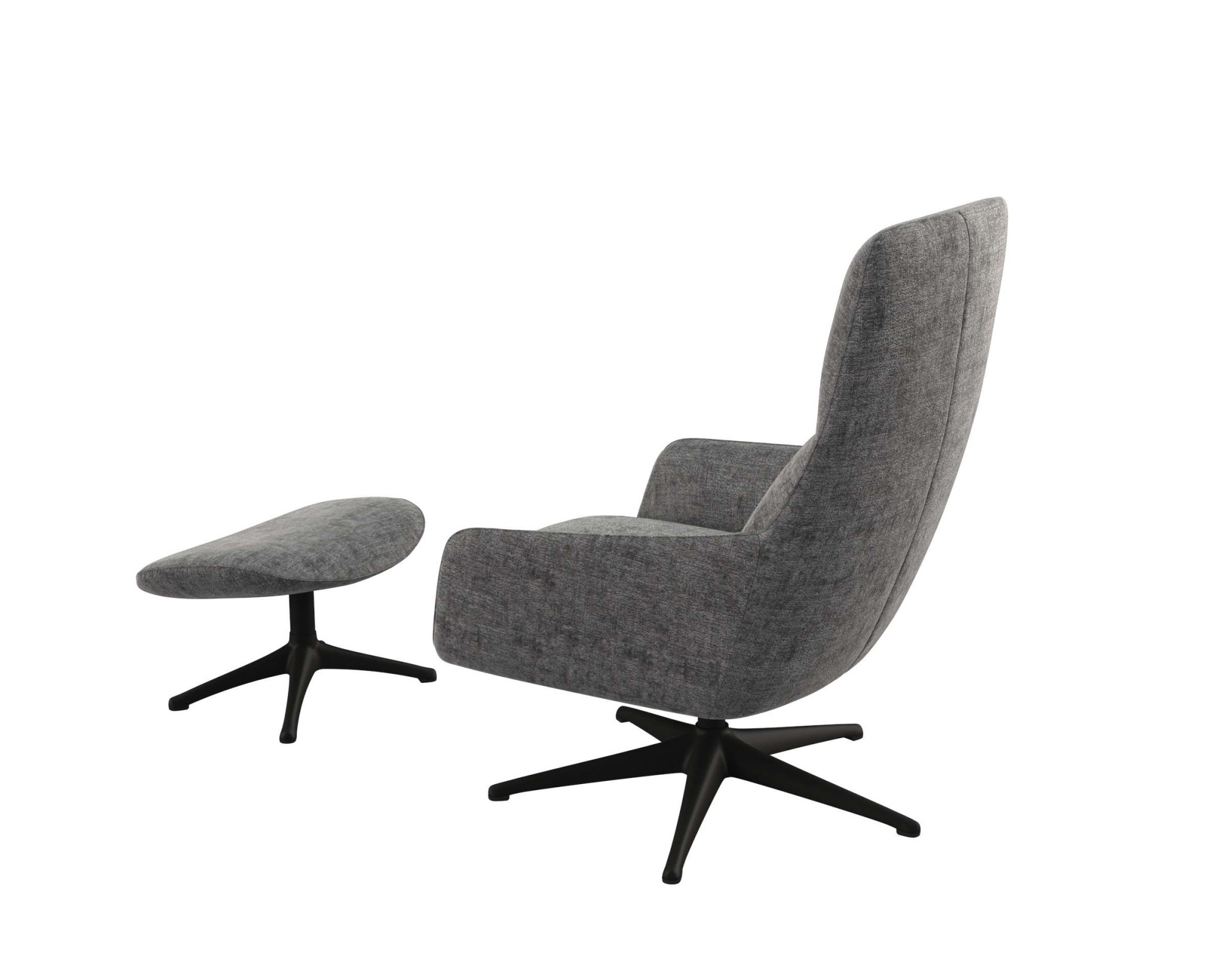 FLEXLUX Drehsessel »Marinella, Relaxsessel, TV-Loungesessel, Polstersessel,«, Liegefunktion, drehbar, Fuß schwarz