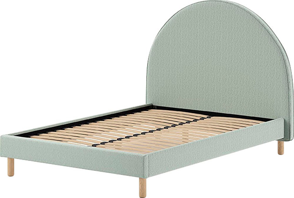 Vipack Polsterbett »MOON«, (Made in Europe), 2 Breiten (90 o. 140 cm), Lattenrost, Bouclé Stoff, wahlw. 4 Farben