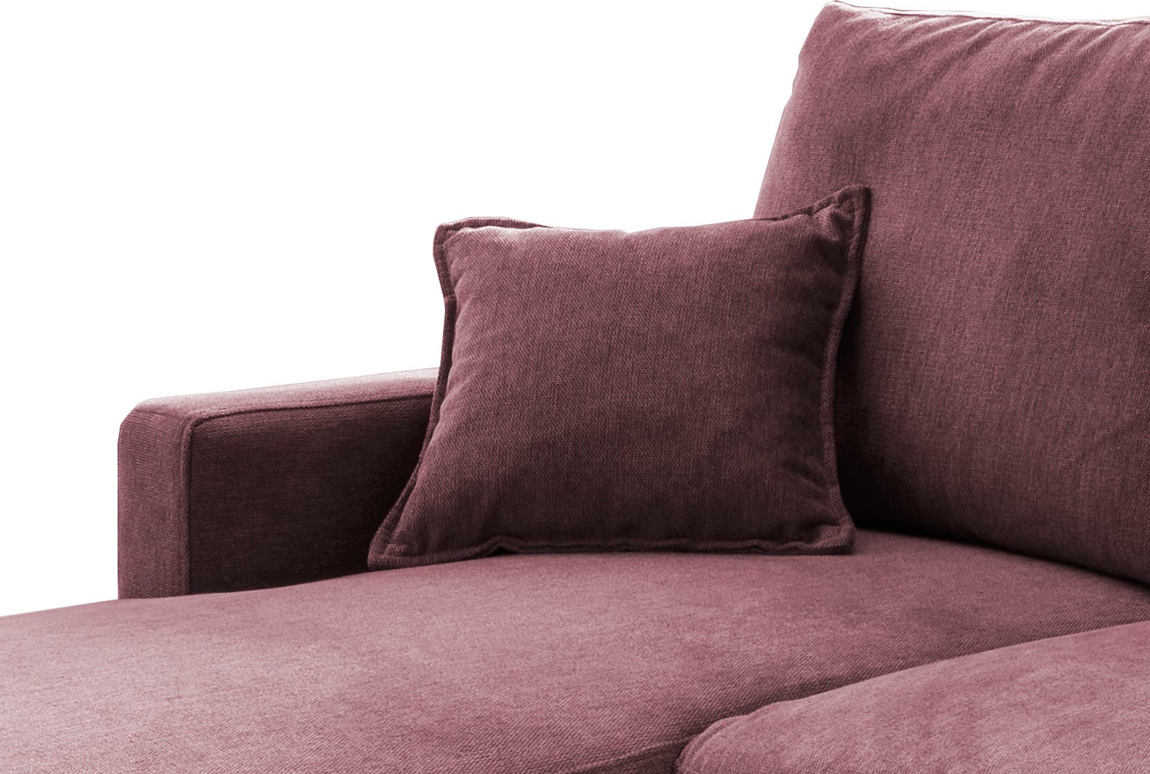 INOSIGN Ecksofa »Valentina L-Form«, 2 Zierkissen, mit Seitentasche, ausziehbarer Liegefläche, Bettkasten