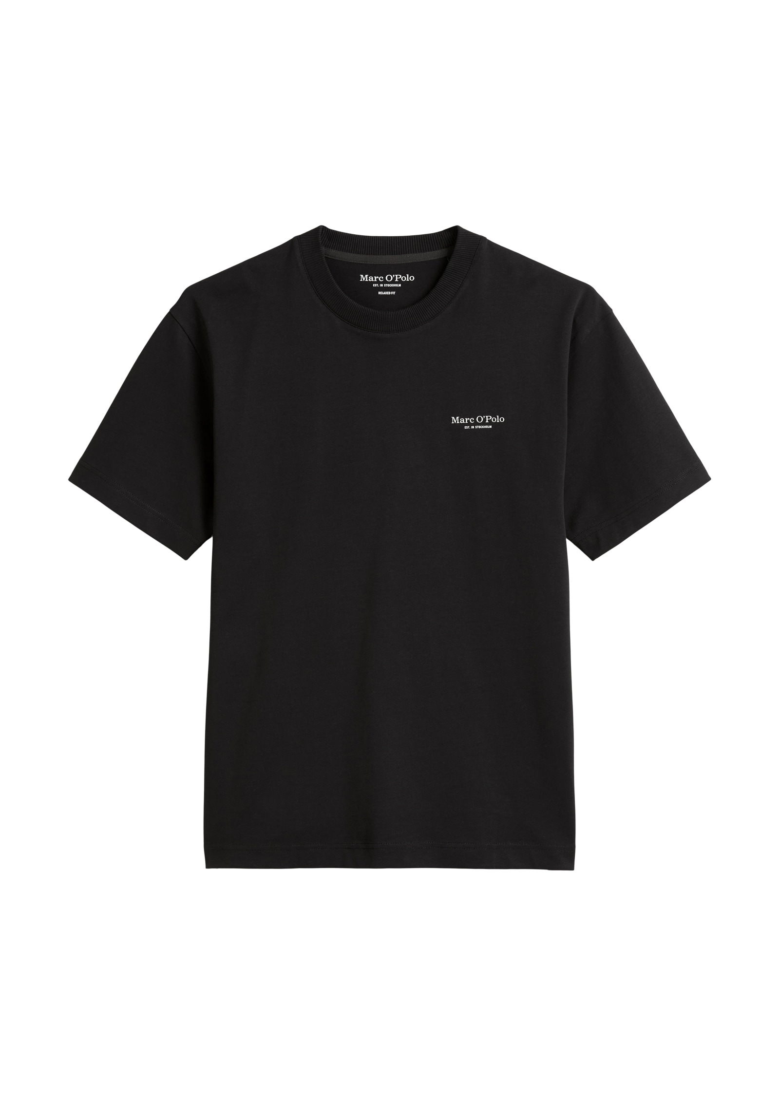 Marc O'Polo T-Shirt, mit markantem Rücken-Print und Logoprint seitlich auf der Brust