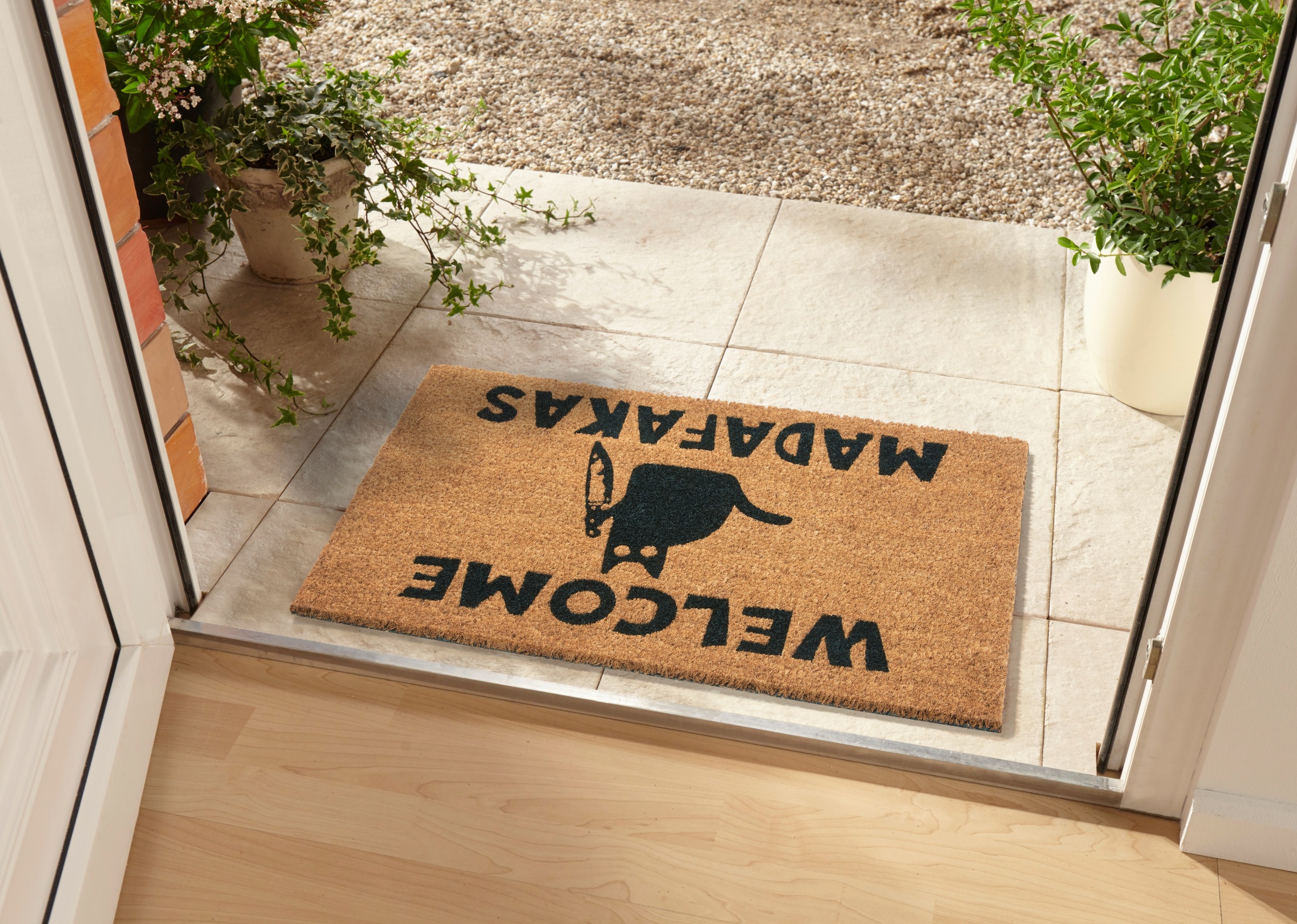 HANSE Home Fußmatte »Mix Mats Kokos Welcome Madafakas, Türmatte«, rechteckig, 15 mm Höhe, Kokos, Schmutzfangmatte, Outdoor, Rutschfest, Innen, Kokosmatte, Flur