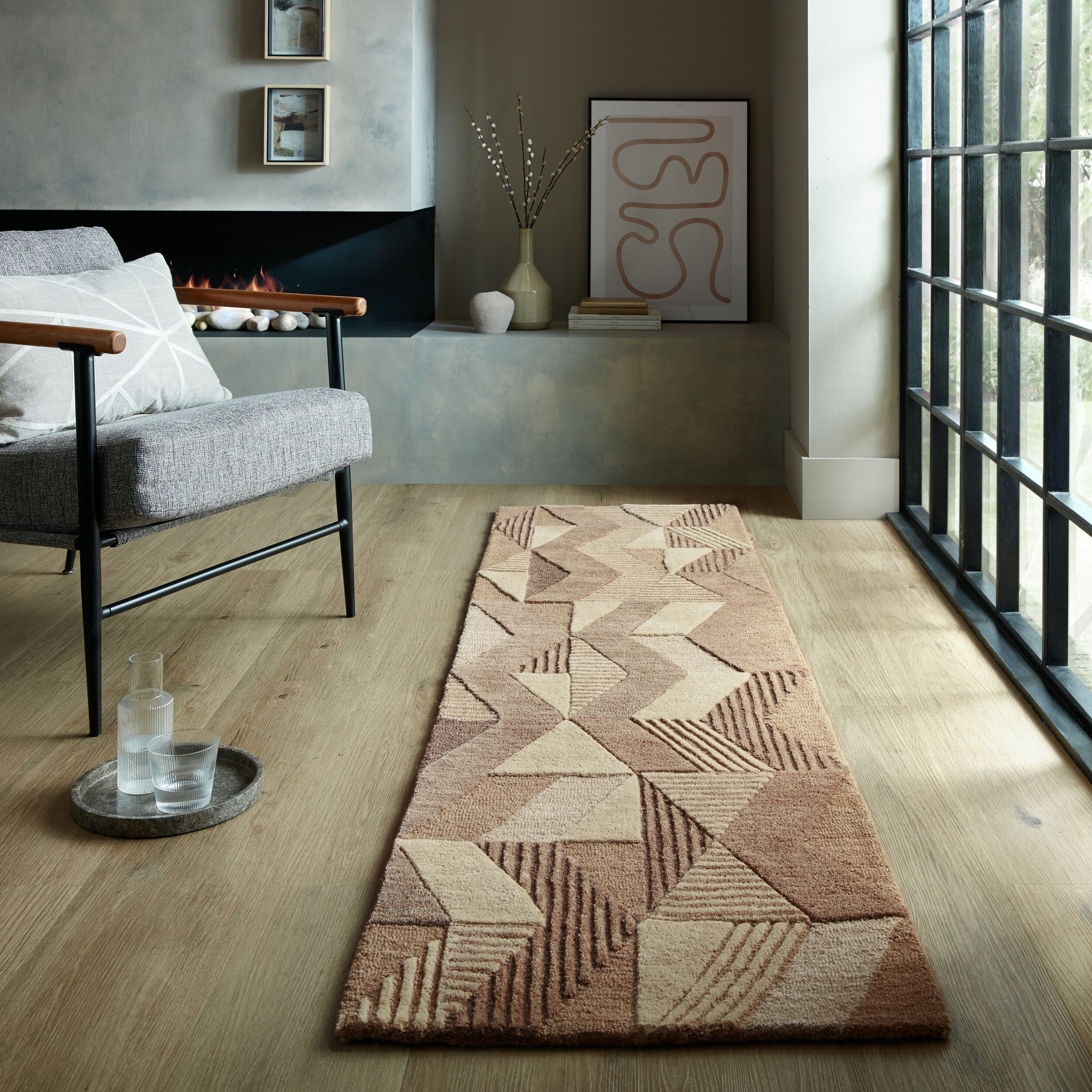 FLAIR RUGS Wollteppich "Asher" rechteckig 10 mm Höhe Geometrischer moderner günstig online kaufen
