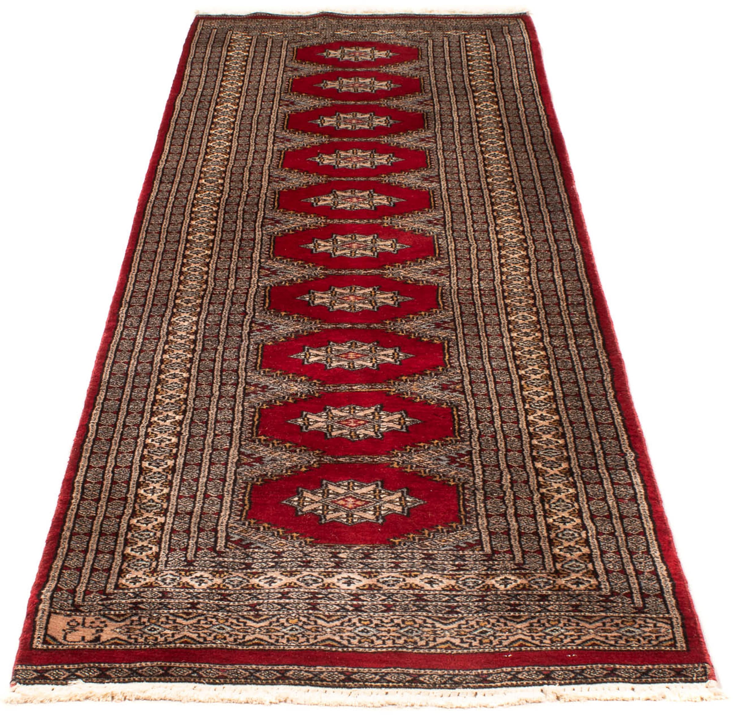 morgenland Orientteppich "Pakistan - 247 x 83 cm - dunkelrot", rechteckig, 6 mm Höhe, Wohnzimmer, Einzelstück