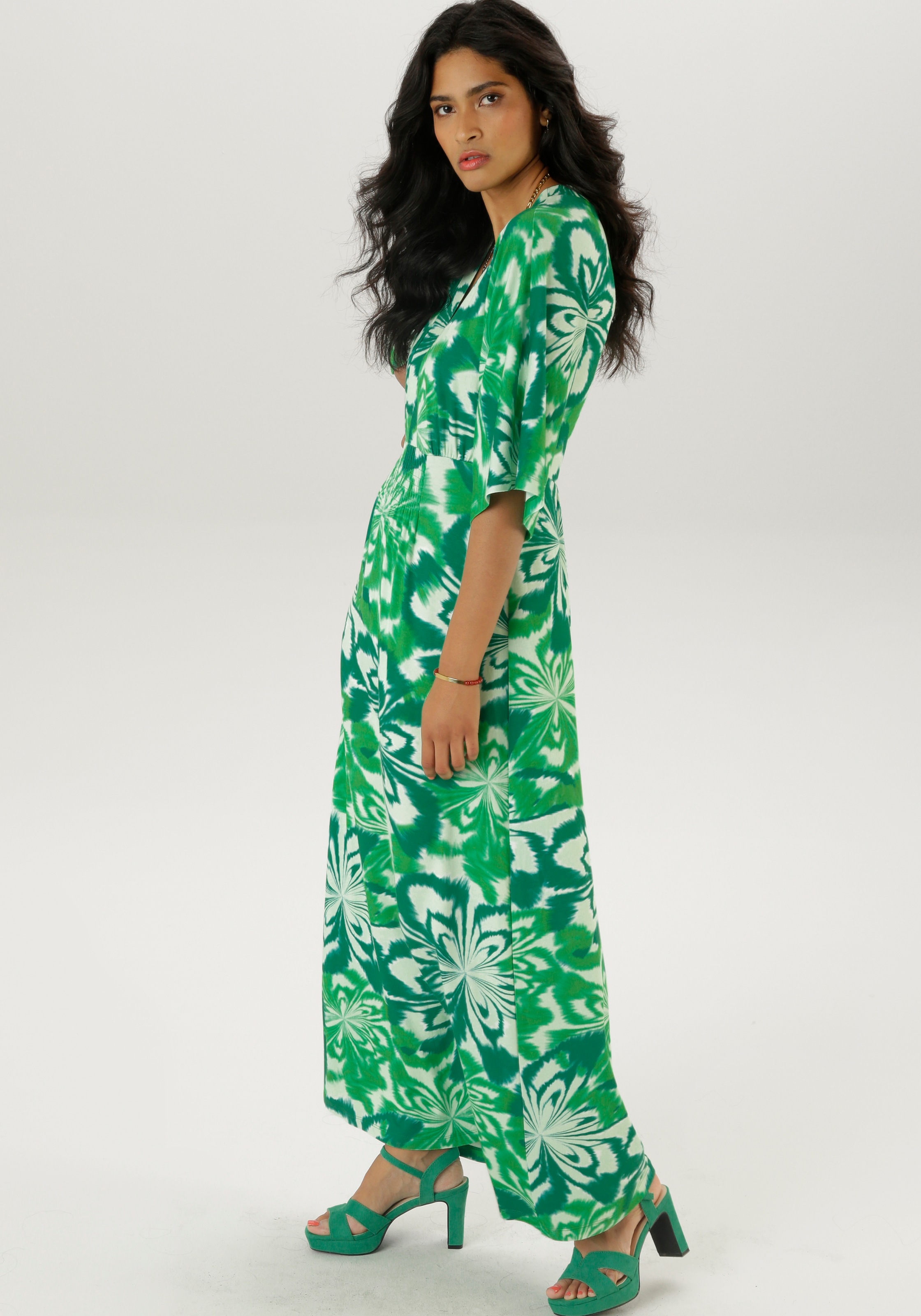 Aniston SELECTED Maxikleid, mit weiten, 3/4-langen Ärmeln günstig online kaufen