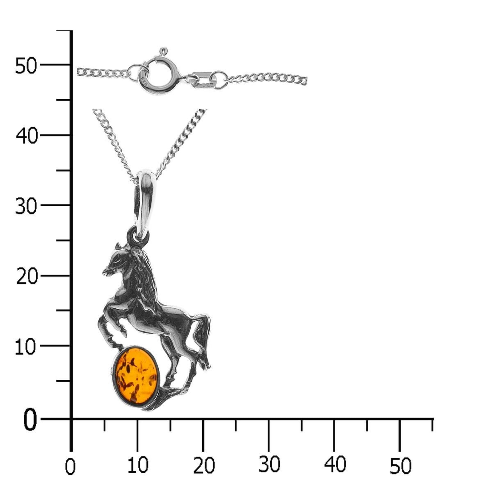OSTSEE-SCHMUCK Kette mit Anhänger »- Pferd - Silber 925/000 - Bernstein«